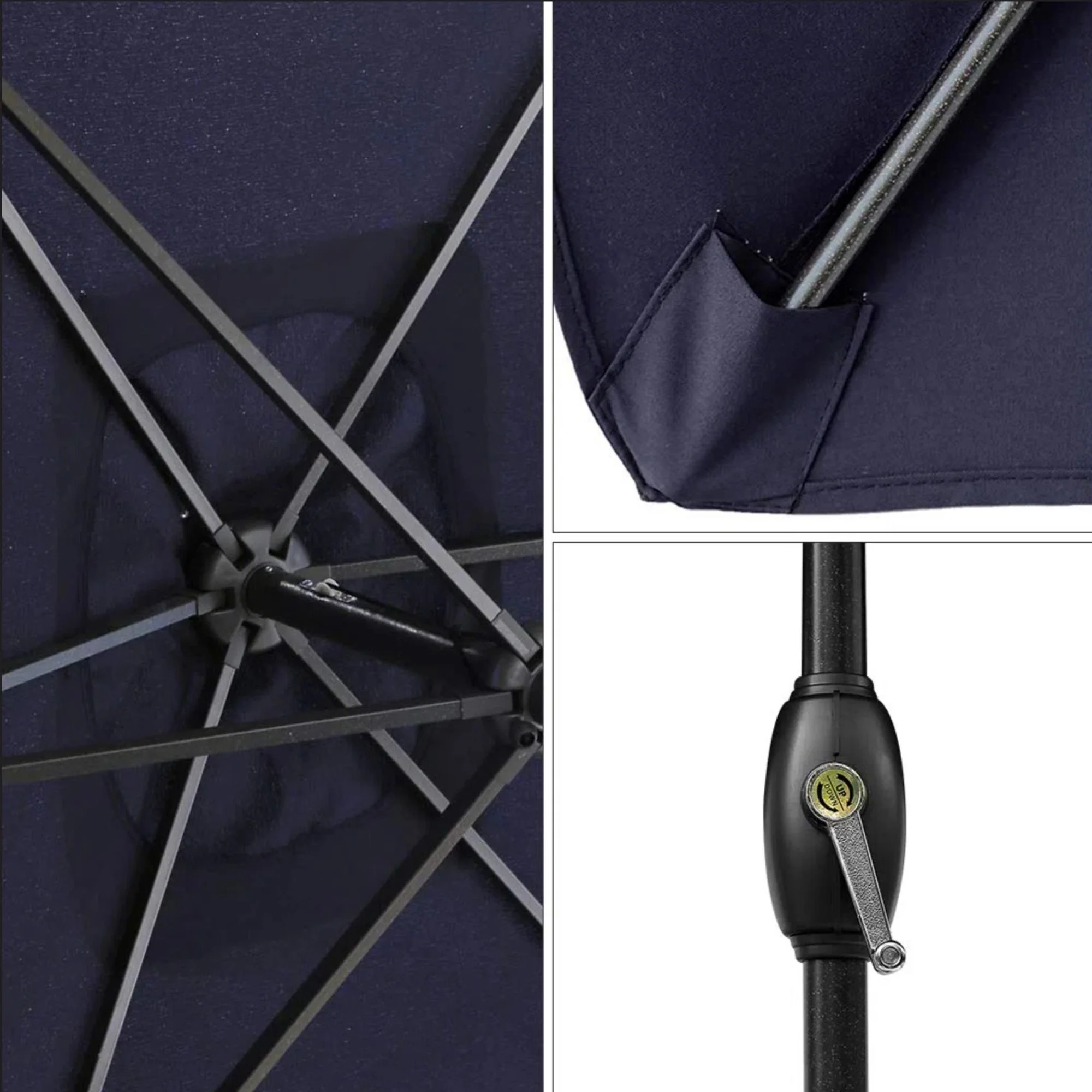 Umbrella With Crank Lift & Tilt, UV-Resistant Canopy For Patio - Image 24