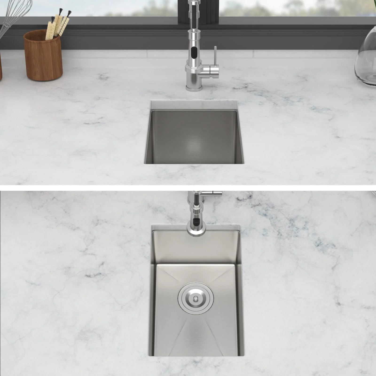 Undermount Steel Kitchen Sink, Deep Single Bowl Basin - Image 14