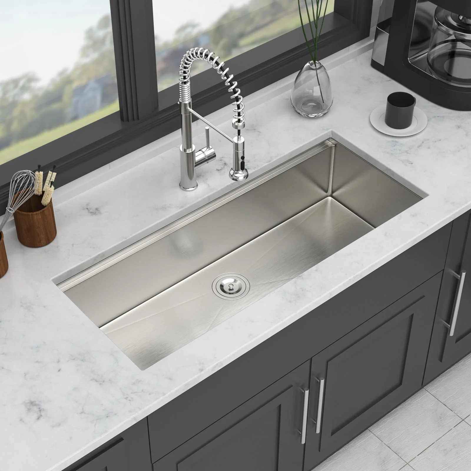 Undermount Workstation Kitchen Sink Stainless Steel Single Bowl - Image 16