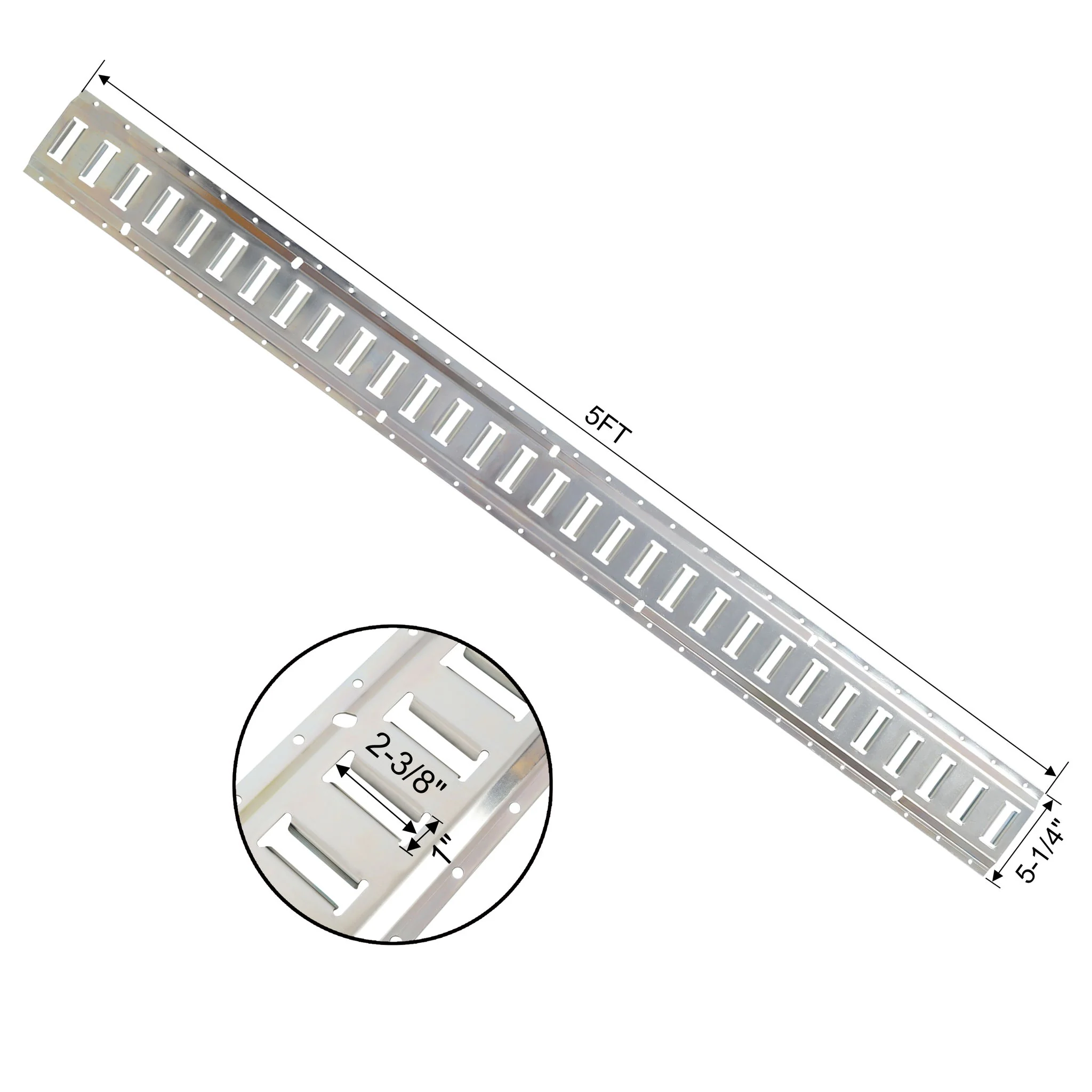 Universal E Track Tie-Down Rail Kit For Trucks, Vans, Garages - Silver - Image 9