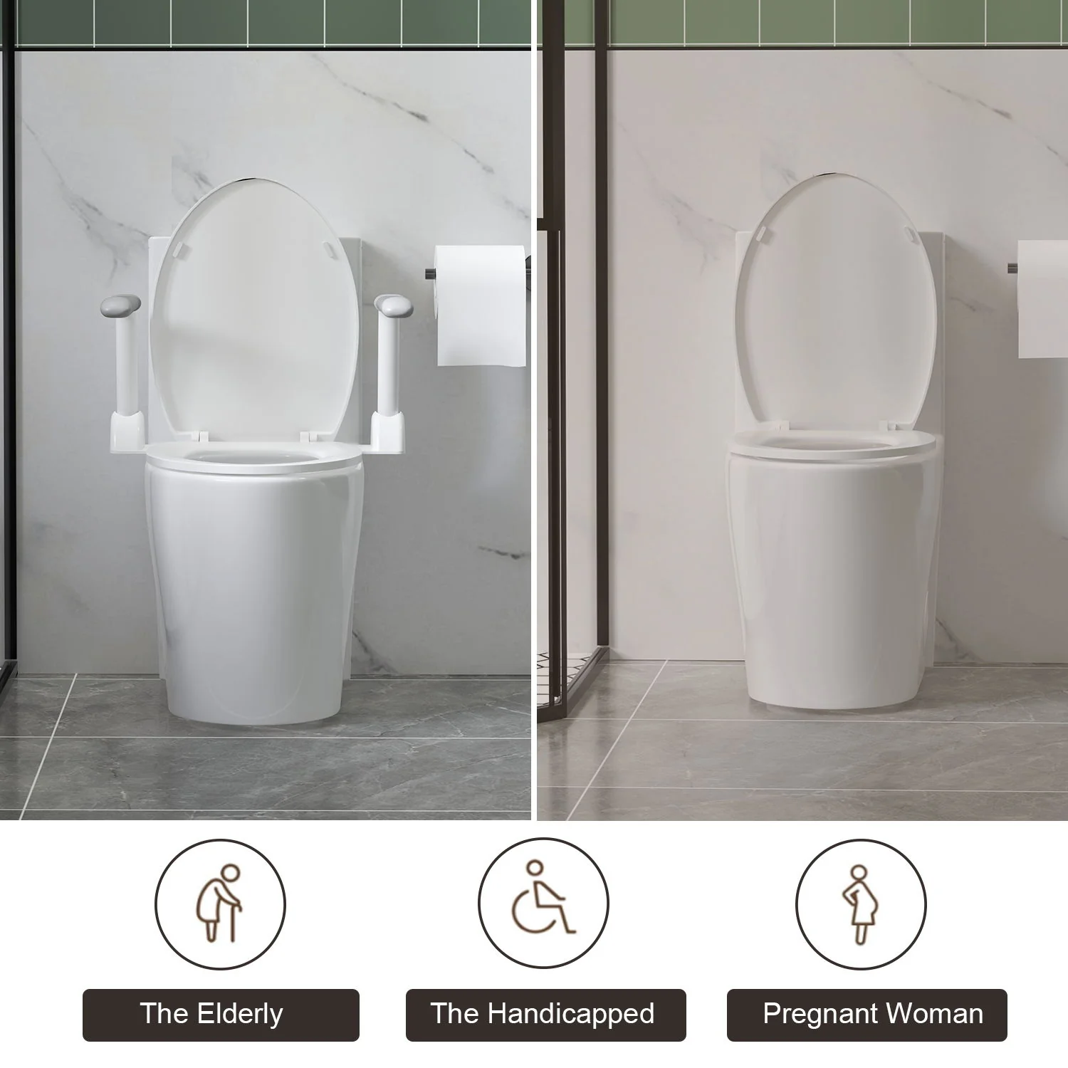 Upgraded Design Armrest, With Glossy Gw 007 1 Piece Toilet With Tornado Flush, Soft Close Seat, Dual Flush Map 1000G, Comfort Chair Seat - Gloss White - Image 7