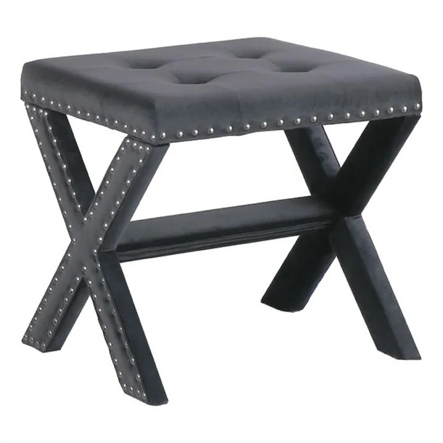 Upholstered Accent Bench With Nailhead Trim - Image 2