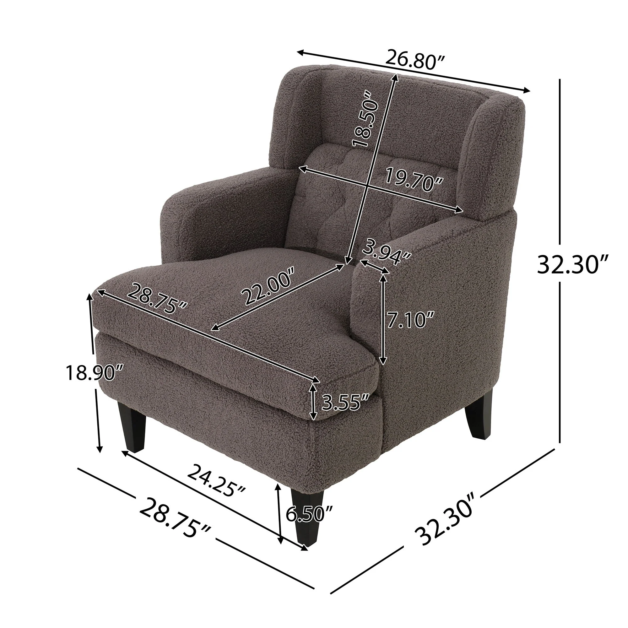 Upholstered Accent Chair Tufted Armchair For Living Room And Bedroom - Image 25