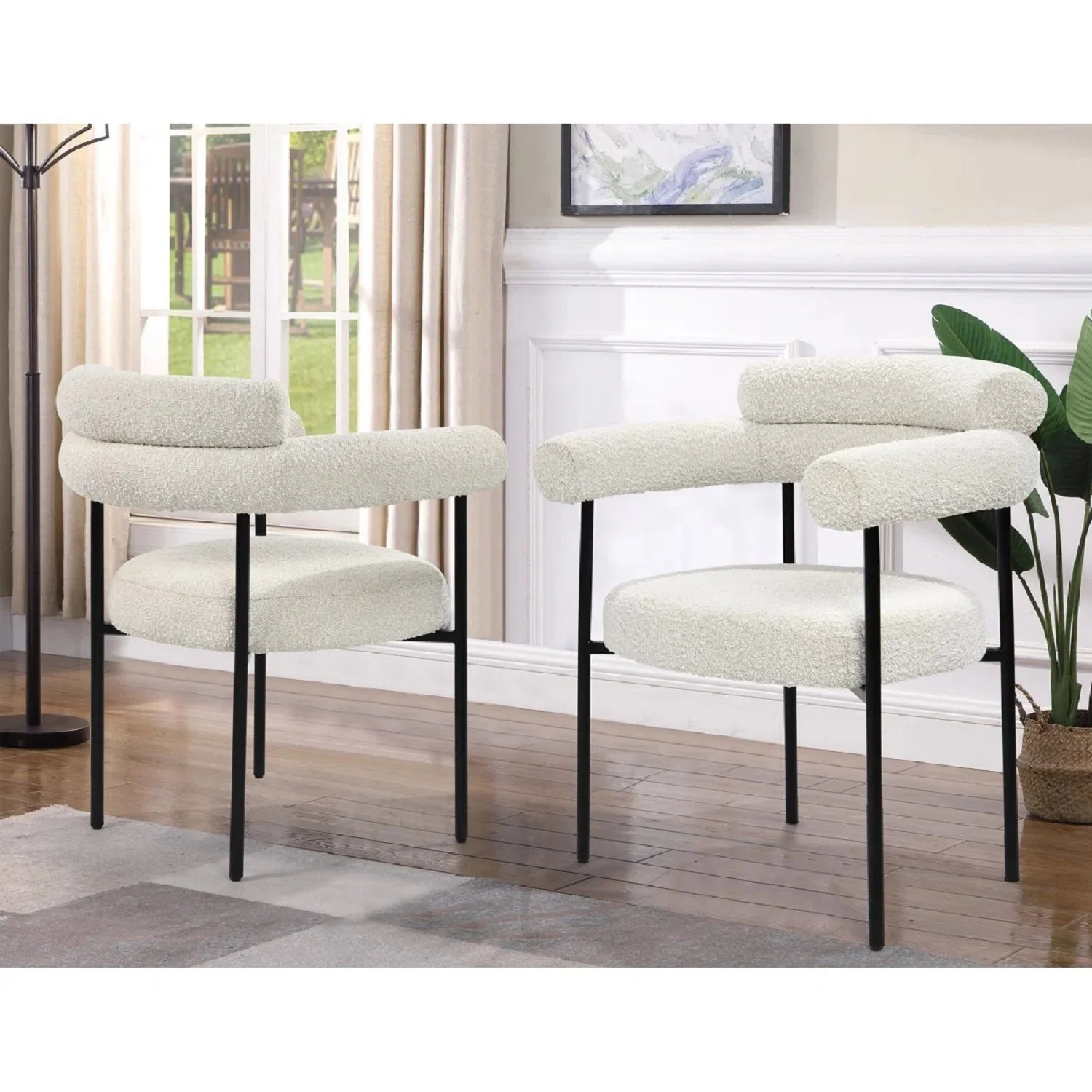 Upholstered Accent Dining Chairs With Armrests (Set of 2) - Image 6