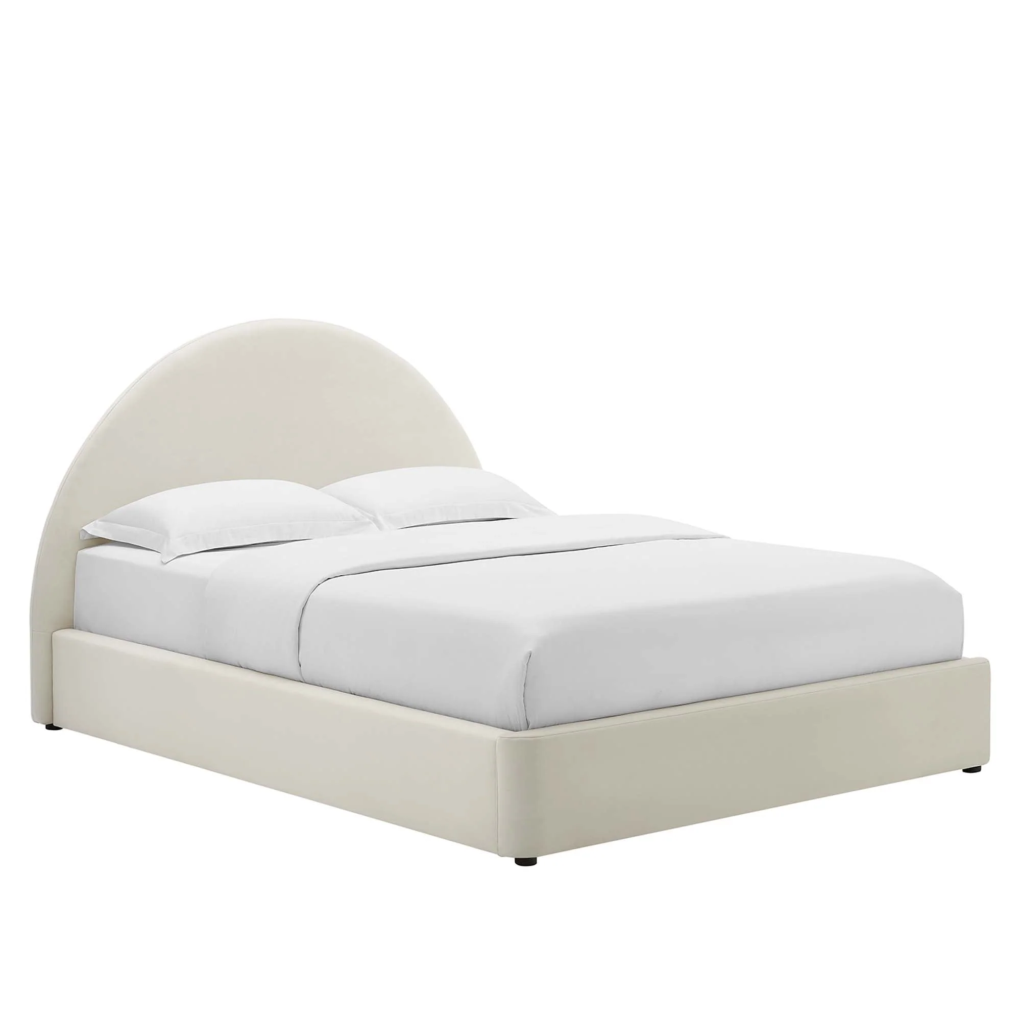 Upholstered Arched Platform Bed with Performance Velvet - Image 16