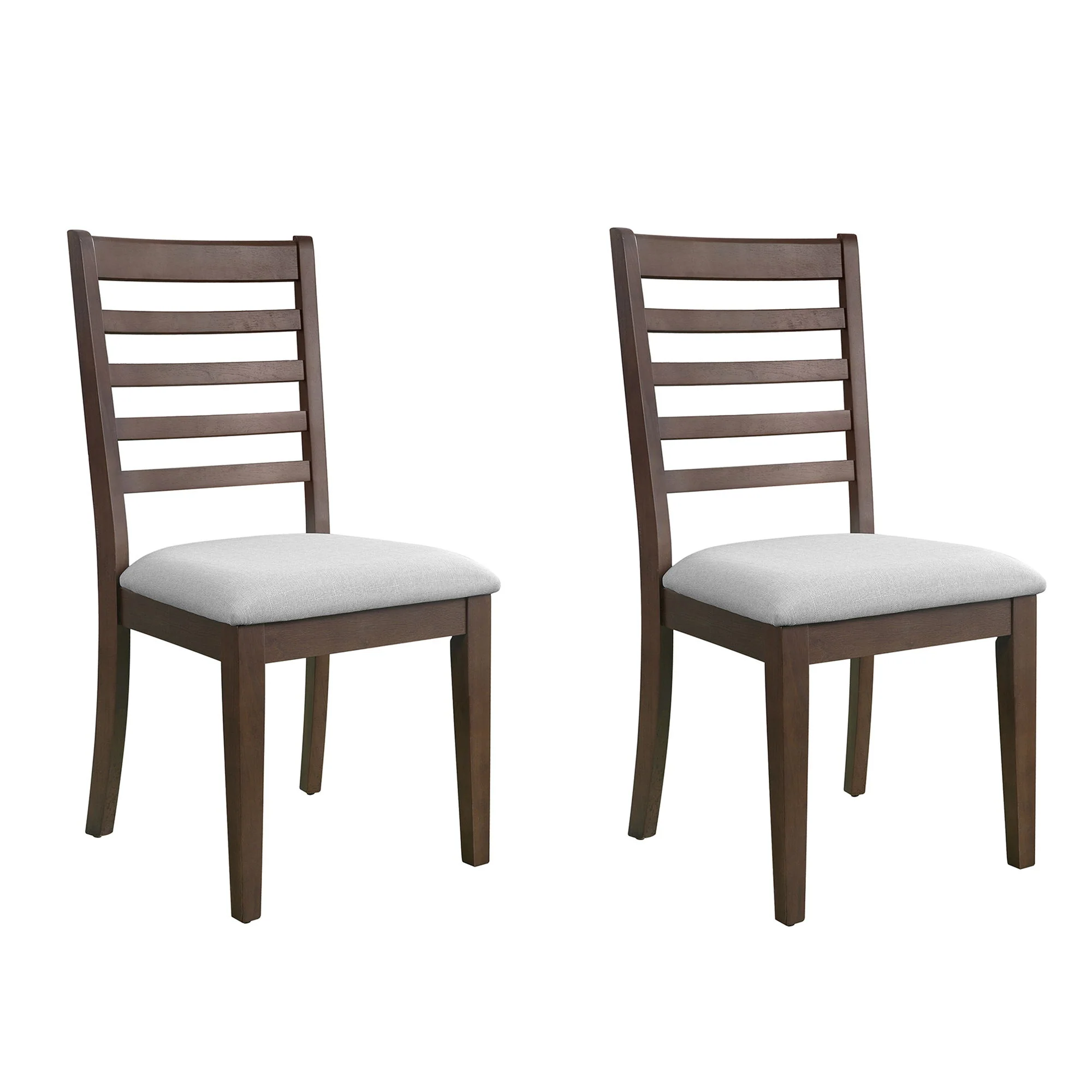 Upholstered Armless Chairs With High Ladder Back - Image 2