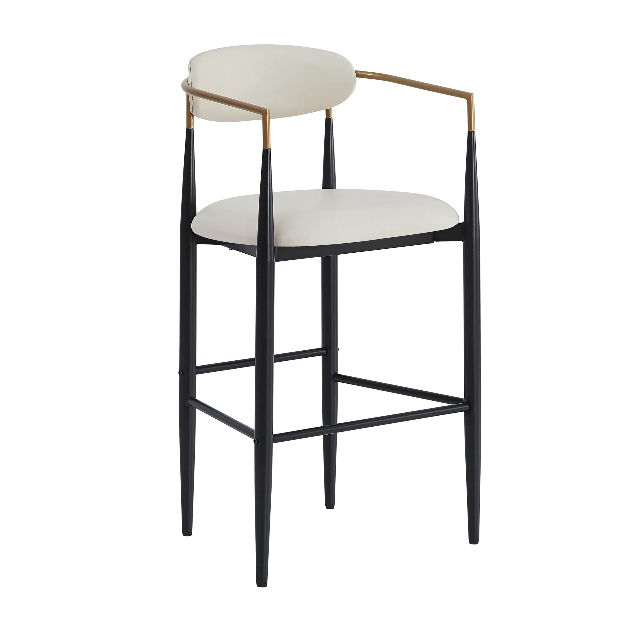Upholstered Barstools With Back For Kitchen (Set of 2) - Image 6