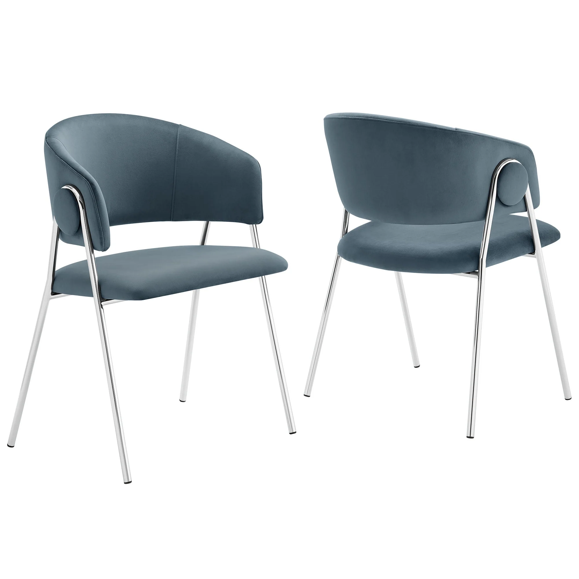 Upholstered Chenille Barrel Dining Chairs Set of 2 - Image 13