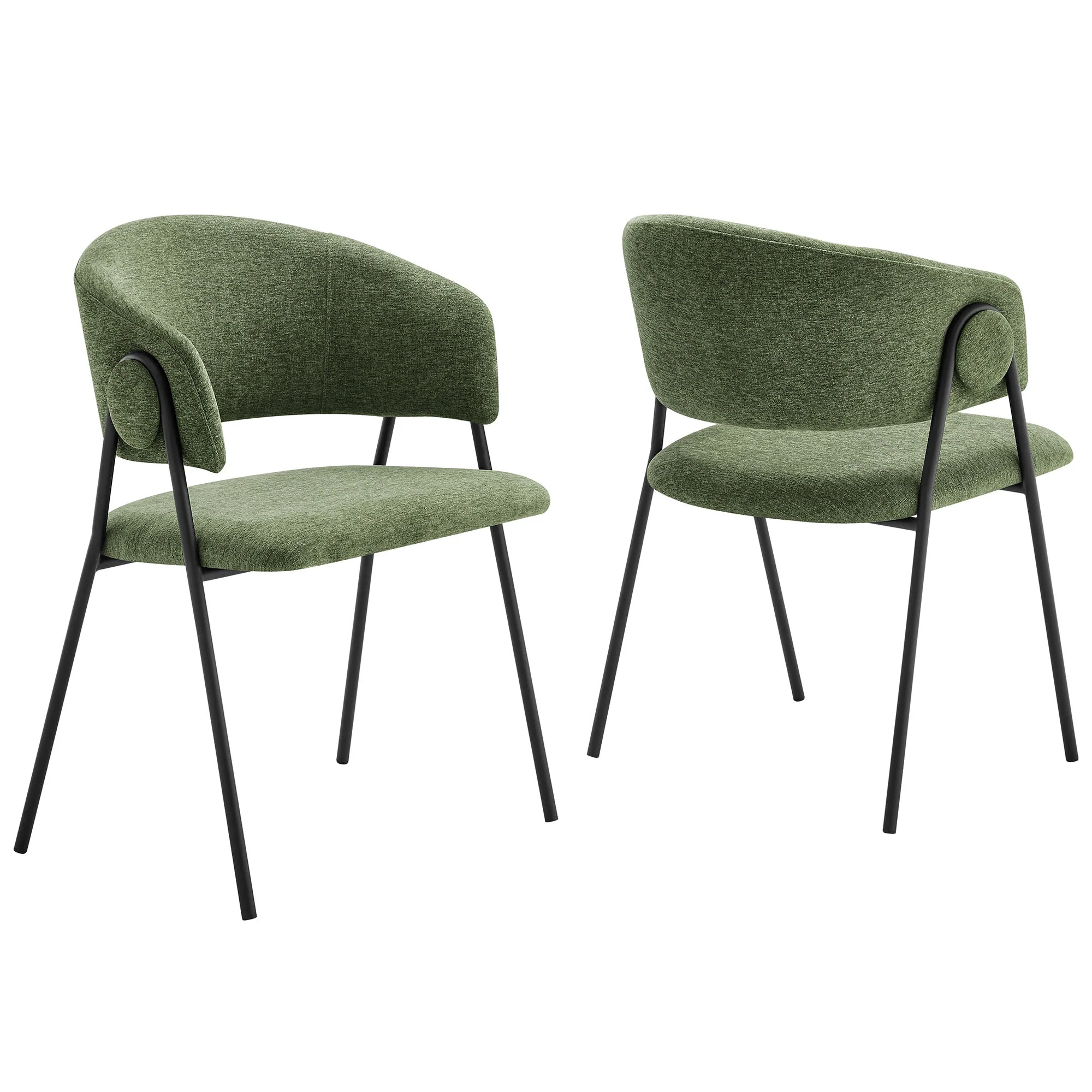 Upholstered Chenille Barrel Dining Chairs Set of 2 - Image 37