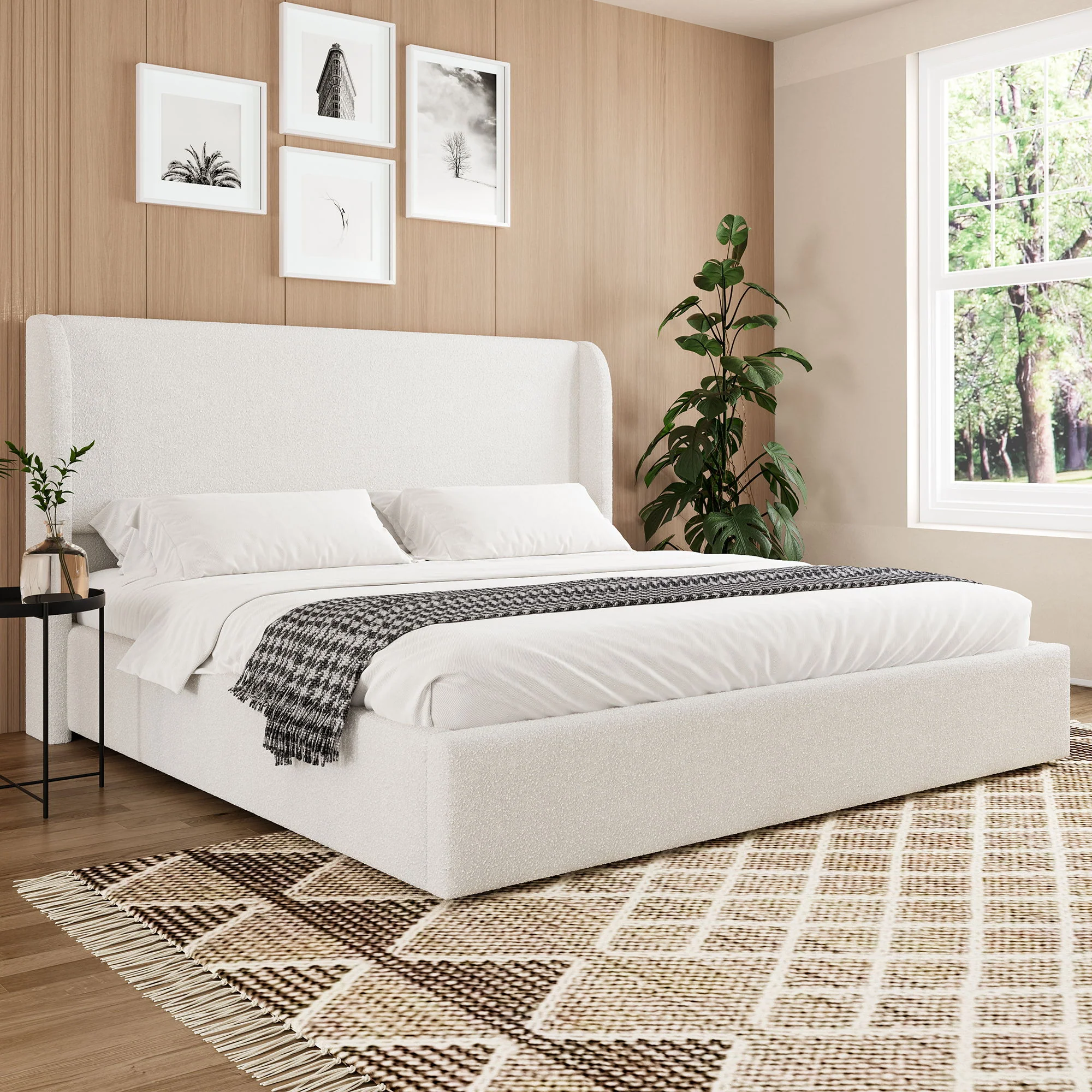 Upholstered Cloud Bed Frame With Headboard - Image 2