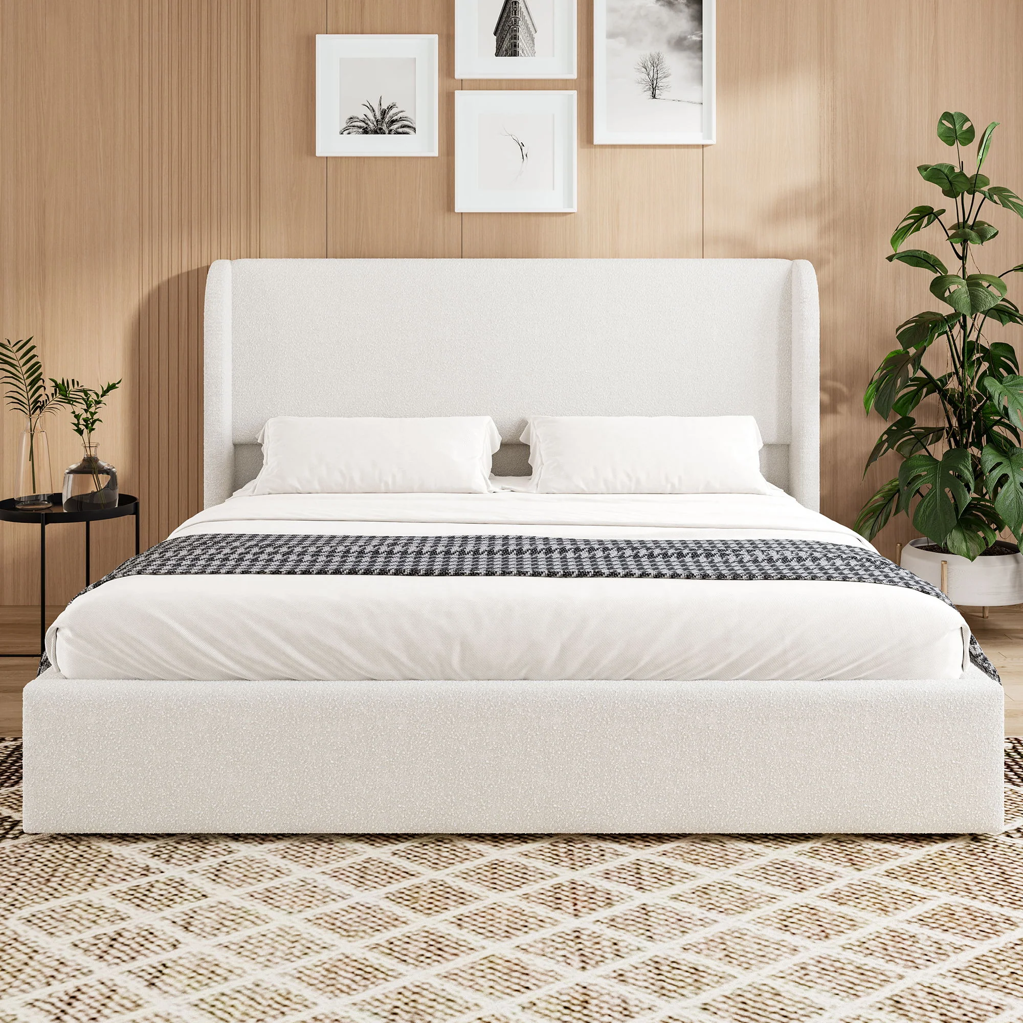 Upholstered Cloud Bed Frame With Headboard - Image 4