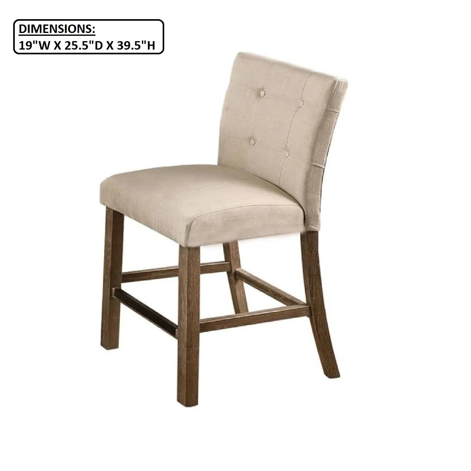 Upholstered Counter Dining Chair (Set of 2) - Light Gray - Image 4