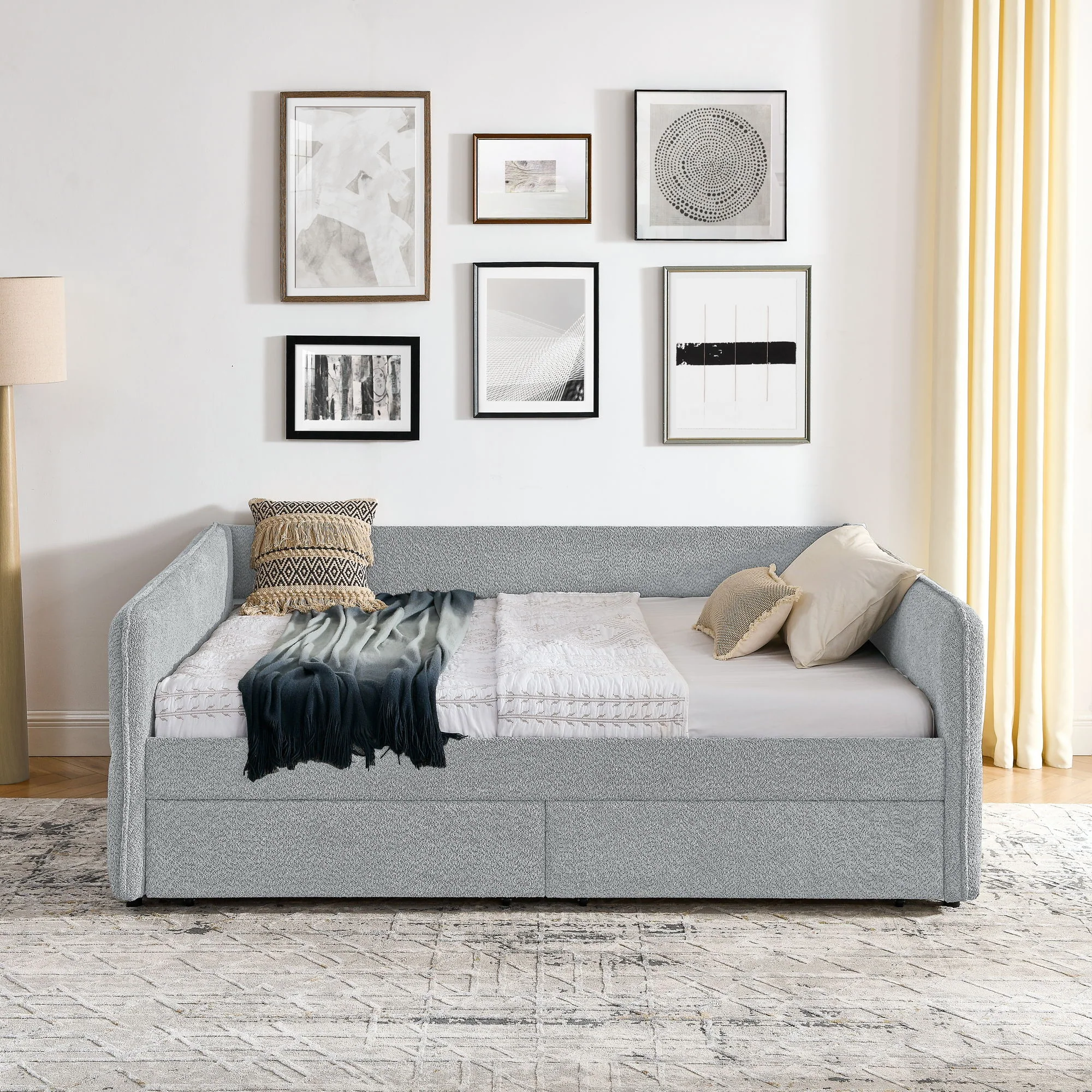 Upholstered Daybed & 2 Drawers - Image 29