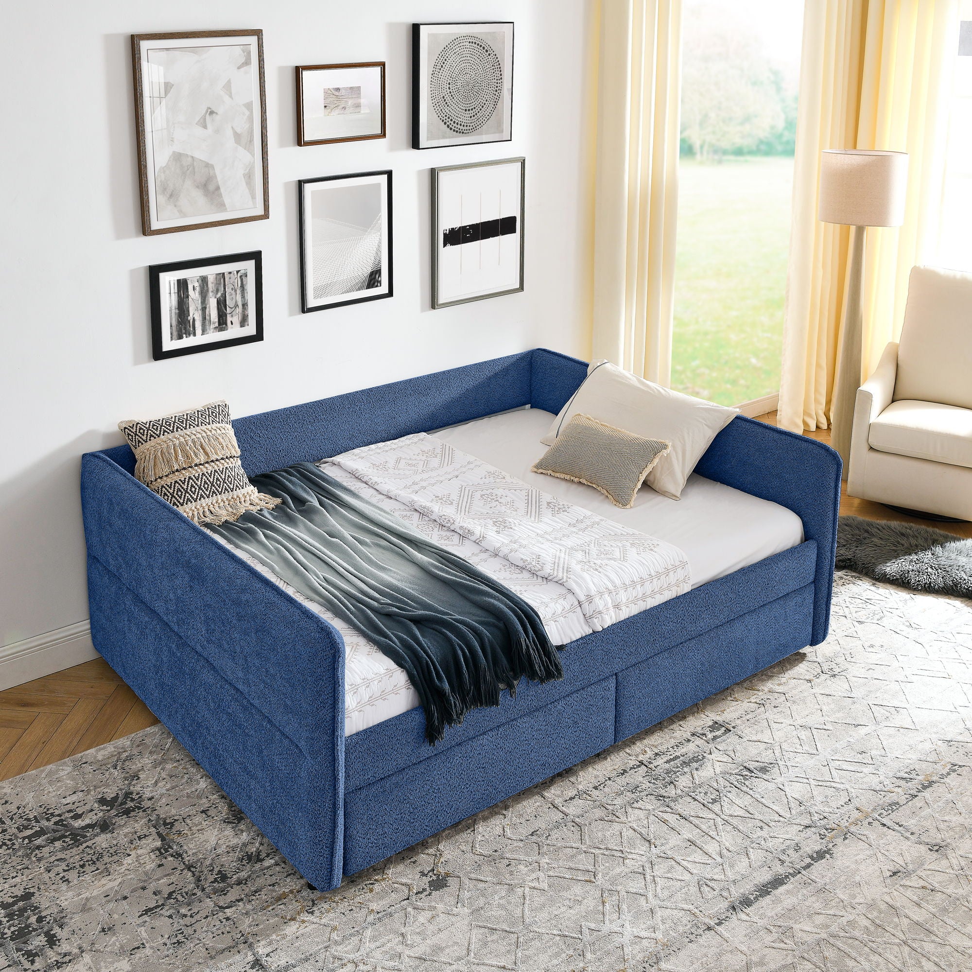 Upholstered Daybed & 2 Drawers - Image 32