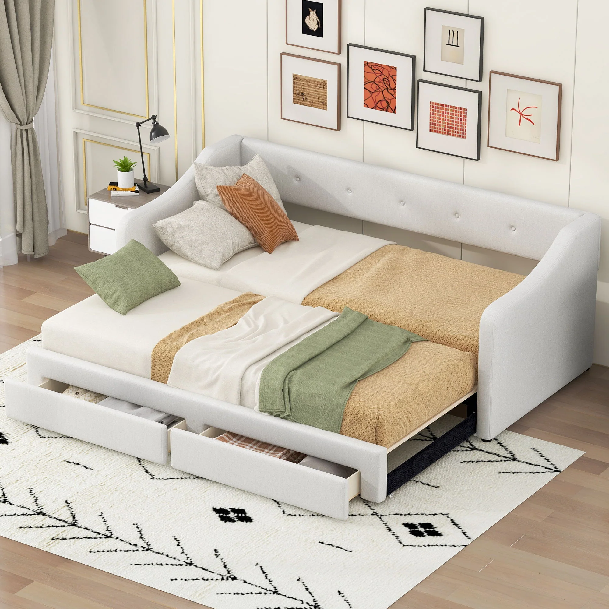 Upholstered Daybed With 2 Drawers - Image 9