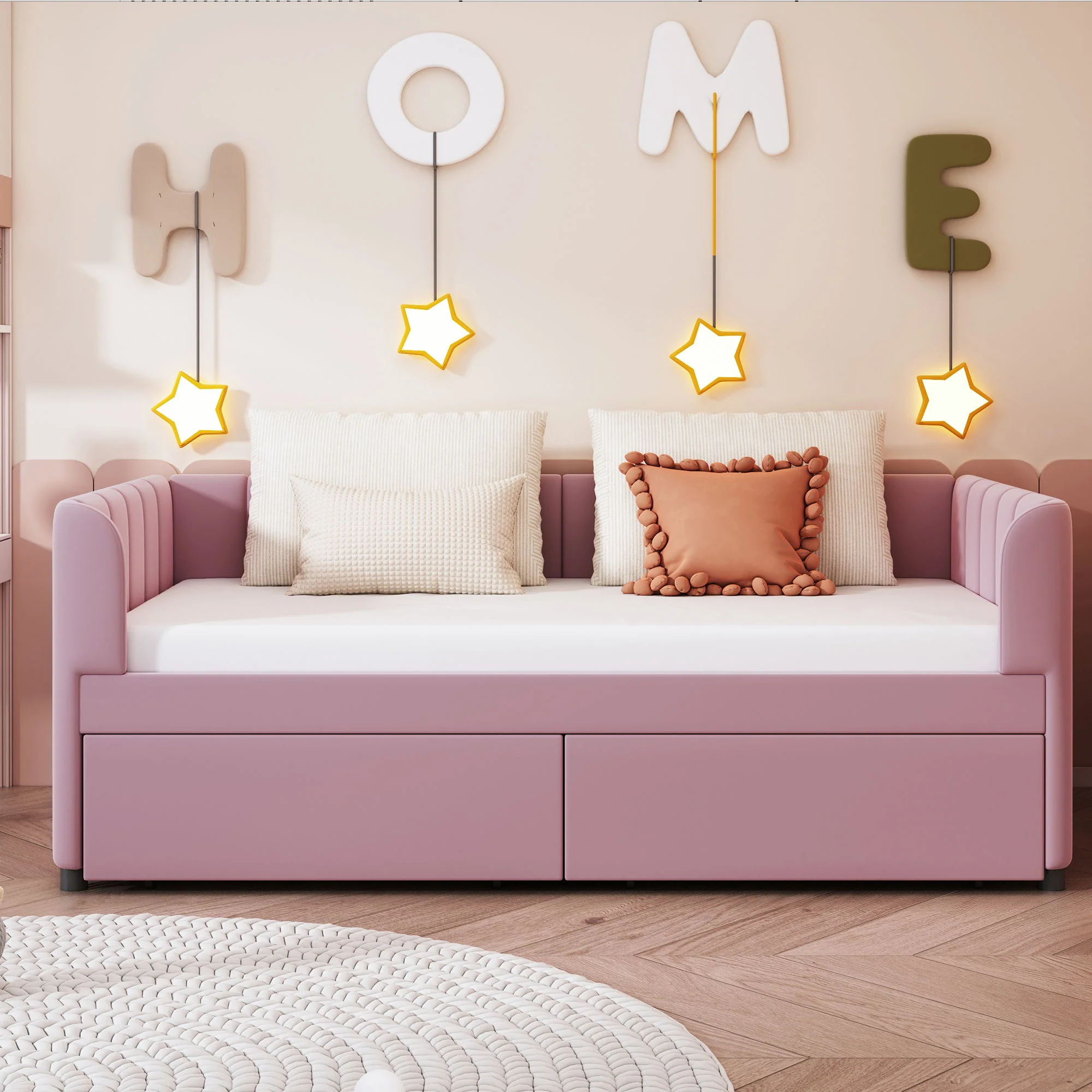 Upholstered Daybed With Ergonomic Design Backrest - Image 18