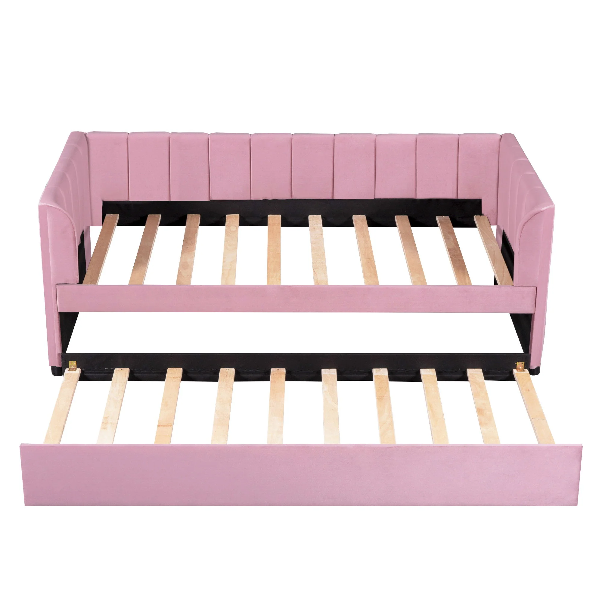 Upholstered Daybed With Ergonomic Design Backrest - Image 45
