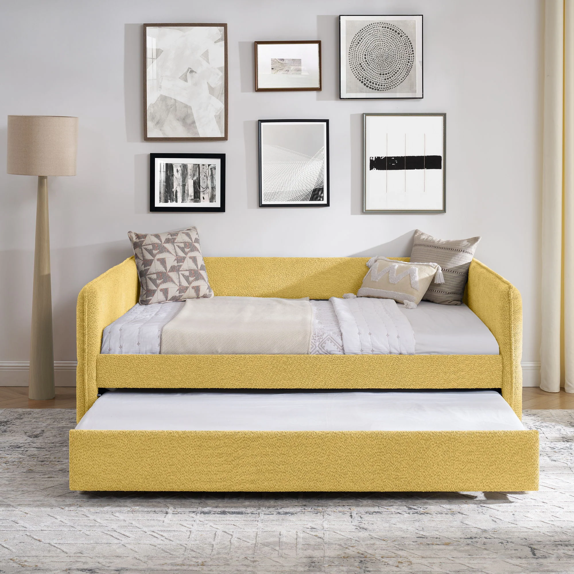 Upholstered Daybed With Pop Up Trundle - Image 34