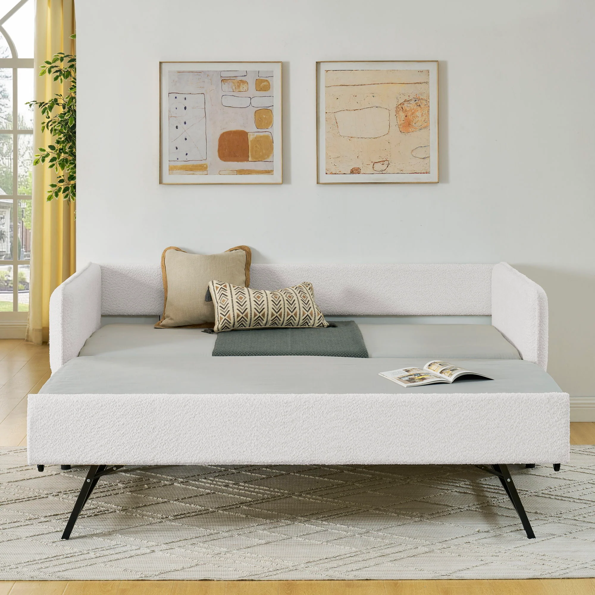 Upholstered Daybed With Pop Up Trundle - Image 54