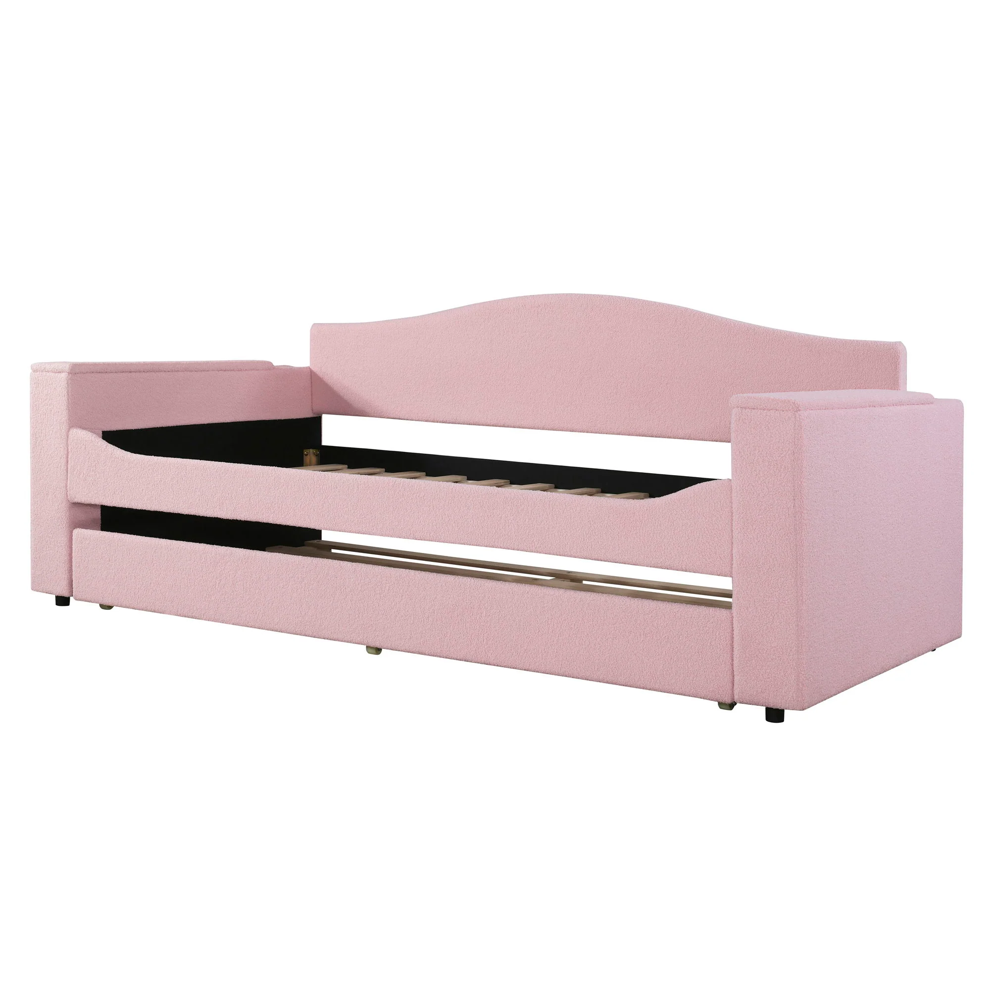 Upholstered Daybed With Storage Armrests, Trundle And Latest Integrated tooth Audio System - Image 37
