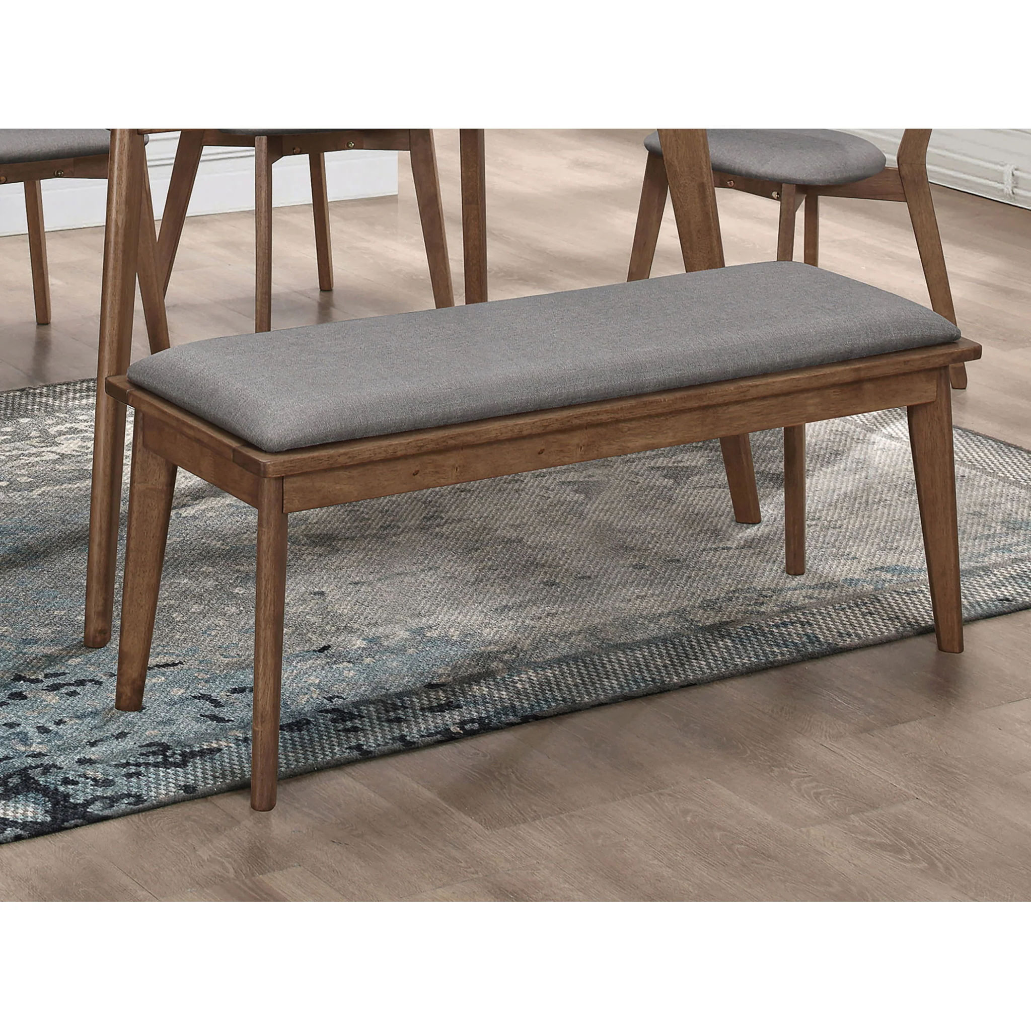 Upholstered Dining Bench - Brown / Gray - Image 2