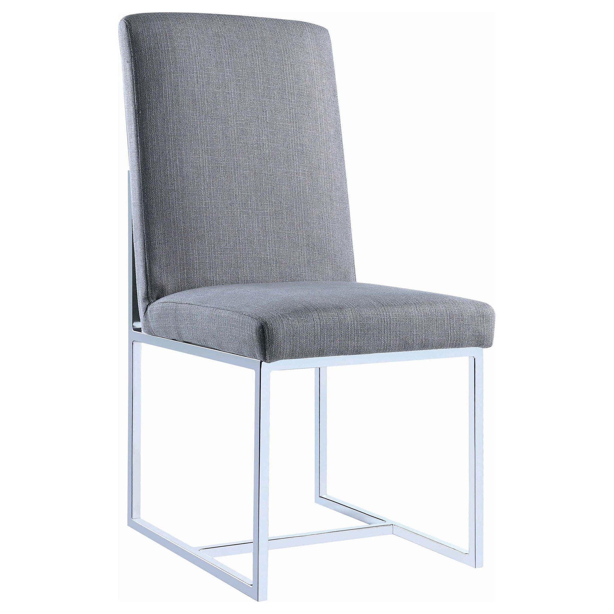 Upholstered Dining Chair Set With Base (Set of 2) - Gray - Image 2