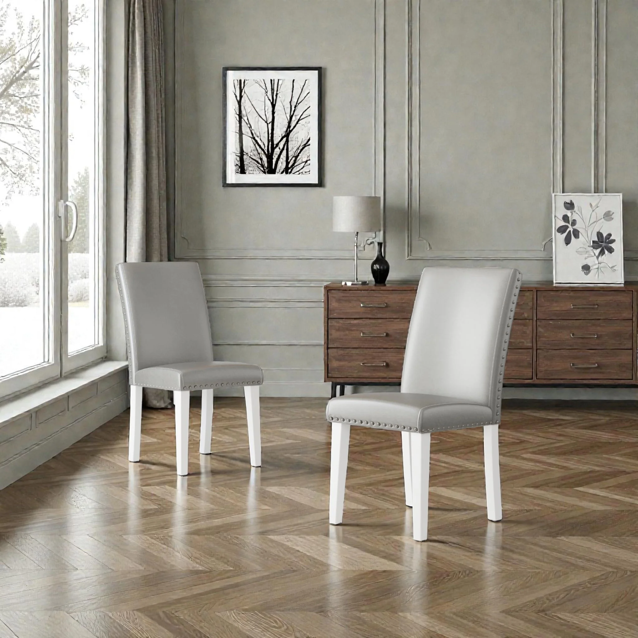 Upholstered Dining Chair With High Back Design (Set of 2) - Image 17