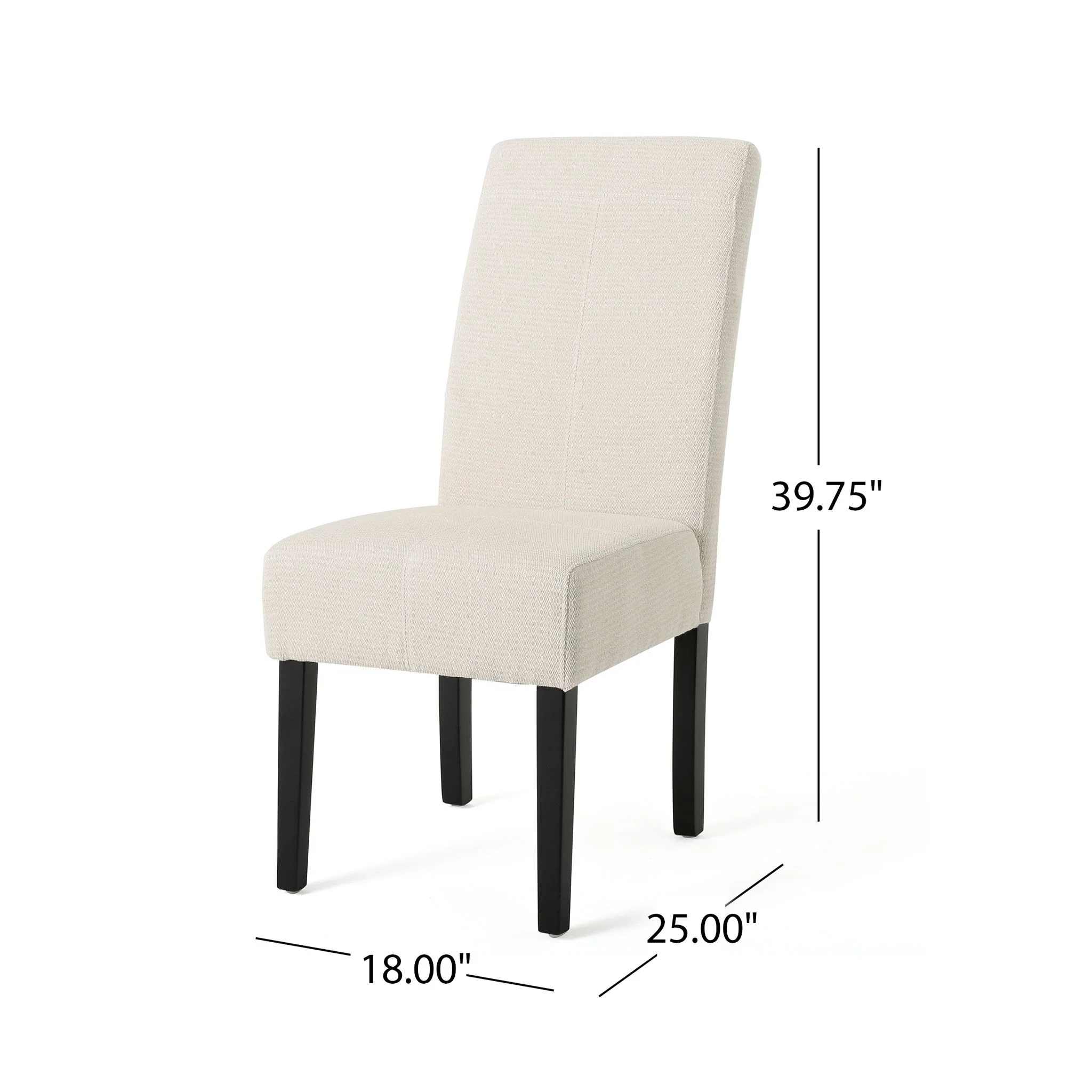 Upholstered Dining Chairs, Modern Fabric Dining Room Chair (Set of 2) - Beige - Image 6