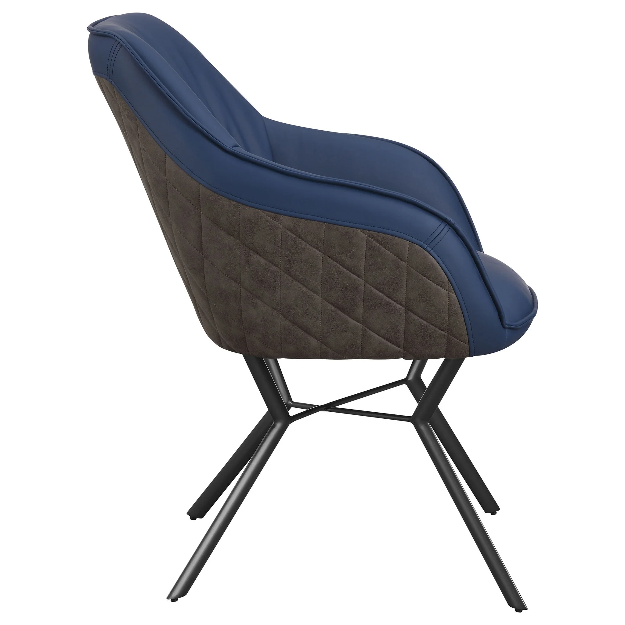 Upholstered Dining Chairs (Set of 2) Retro Bucket Seat - Blue - Image 8