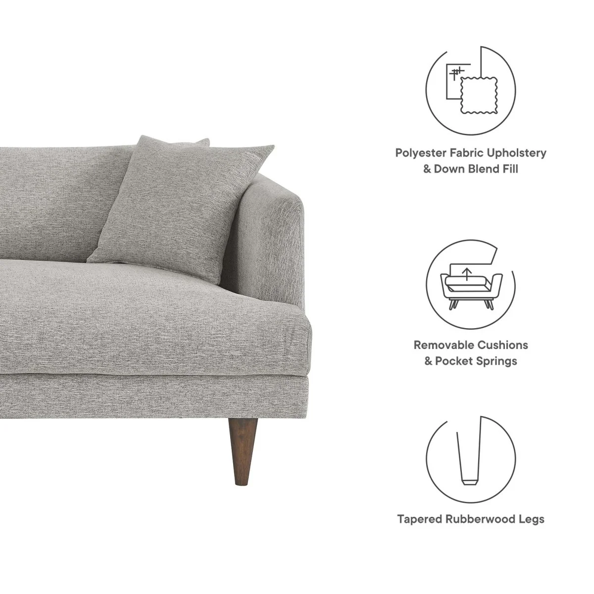 Upholstered Down-Filled Overstuffed Sofa - Image 12