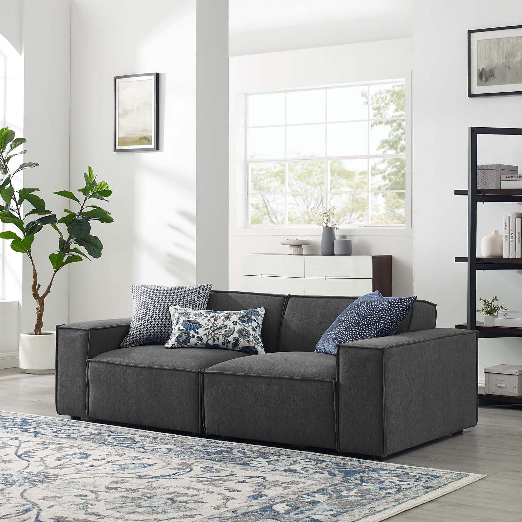 Upholstered Fabric 2-Piece Sectional Sofa - 83 Inch - Image 6