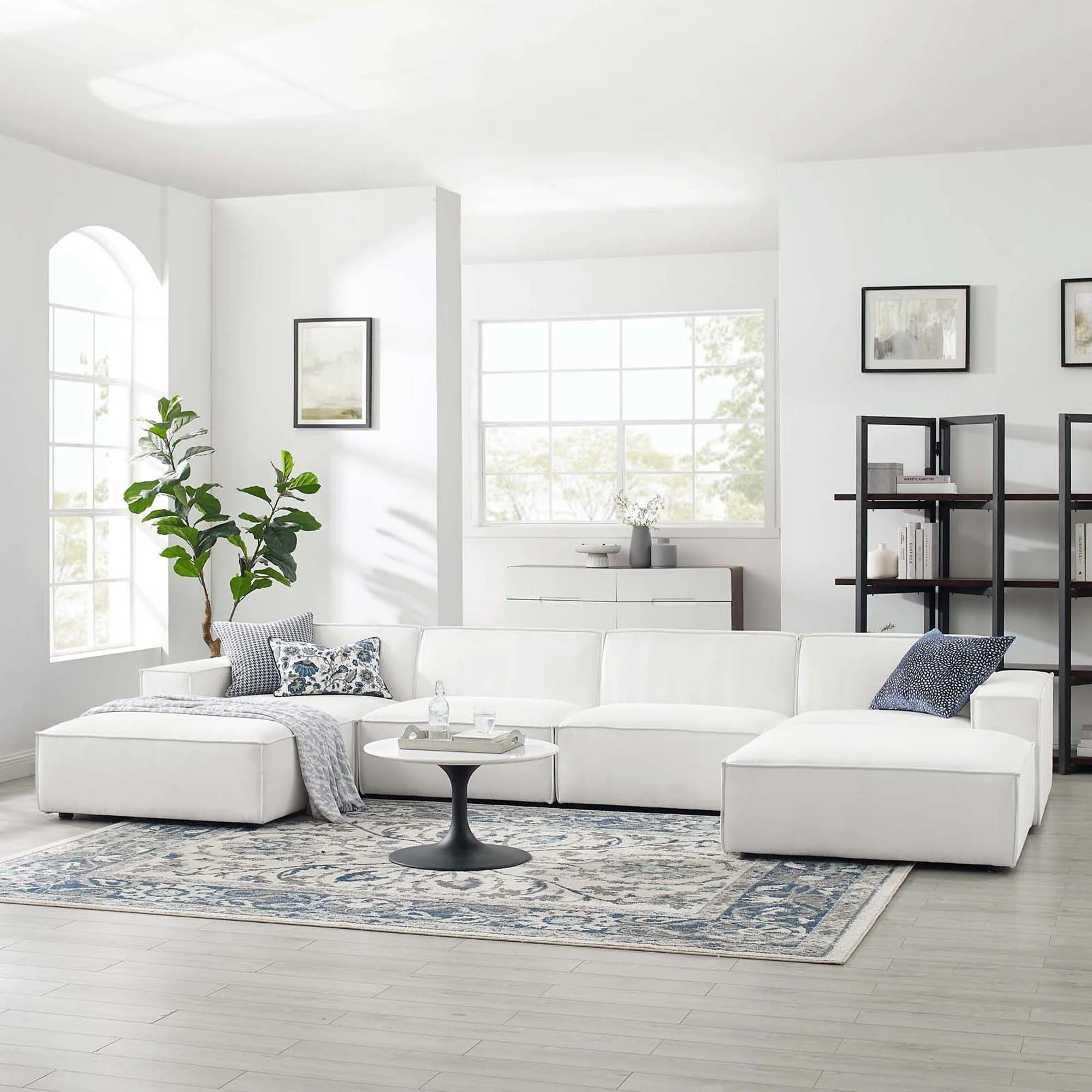 Upholstered Fabric 6-Piece Sectional Sofa - 164 Inch - Image 14
