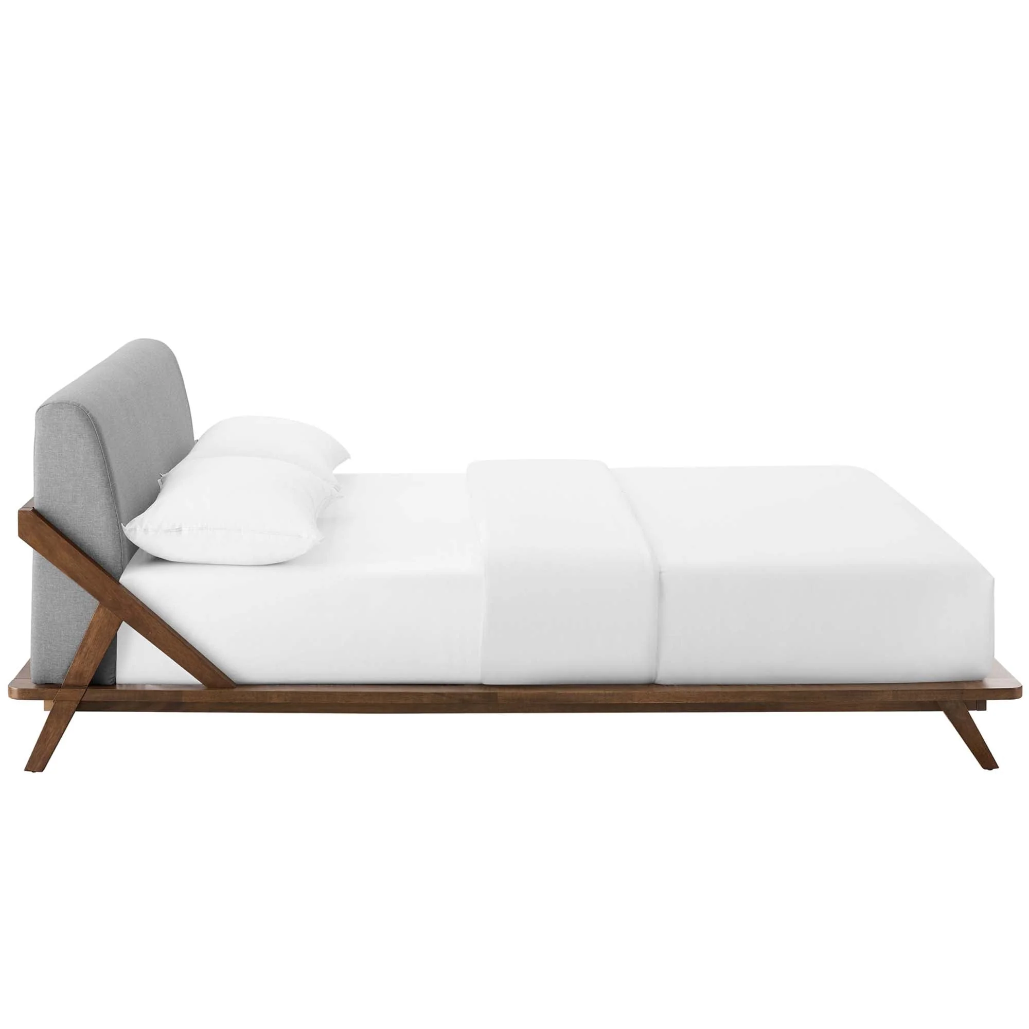 Upholstered Fabric Platform Sled Bed - Image 22
