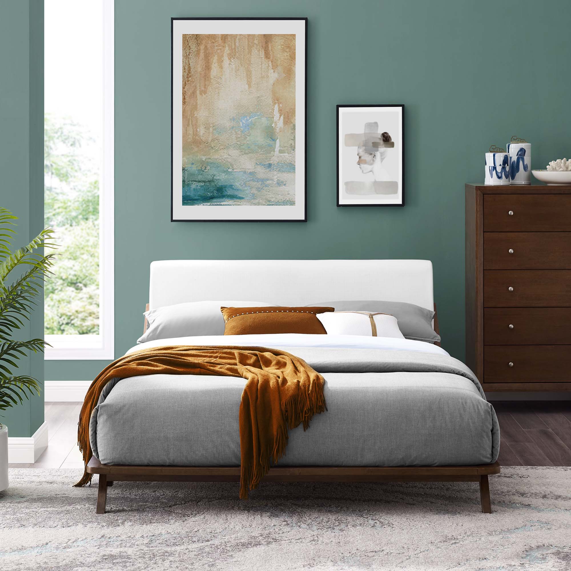 Upholstered Fabric Platform Sled Bed - Image 30