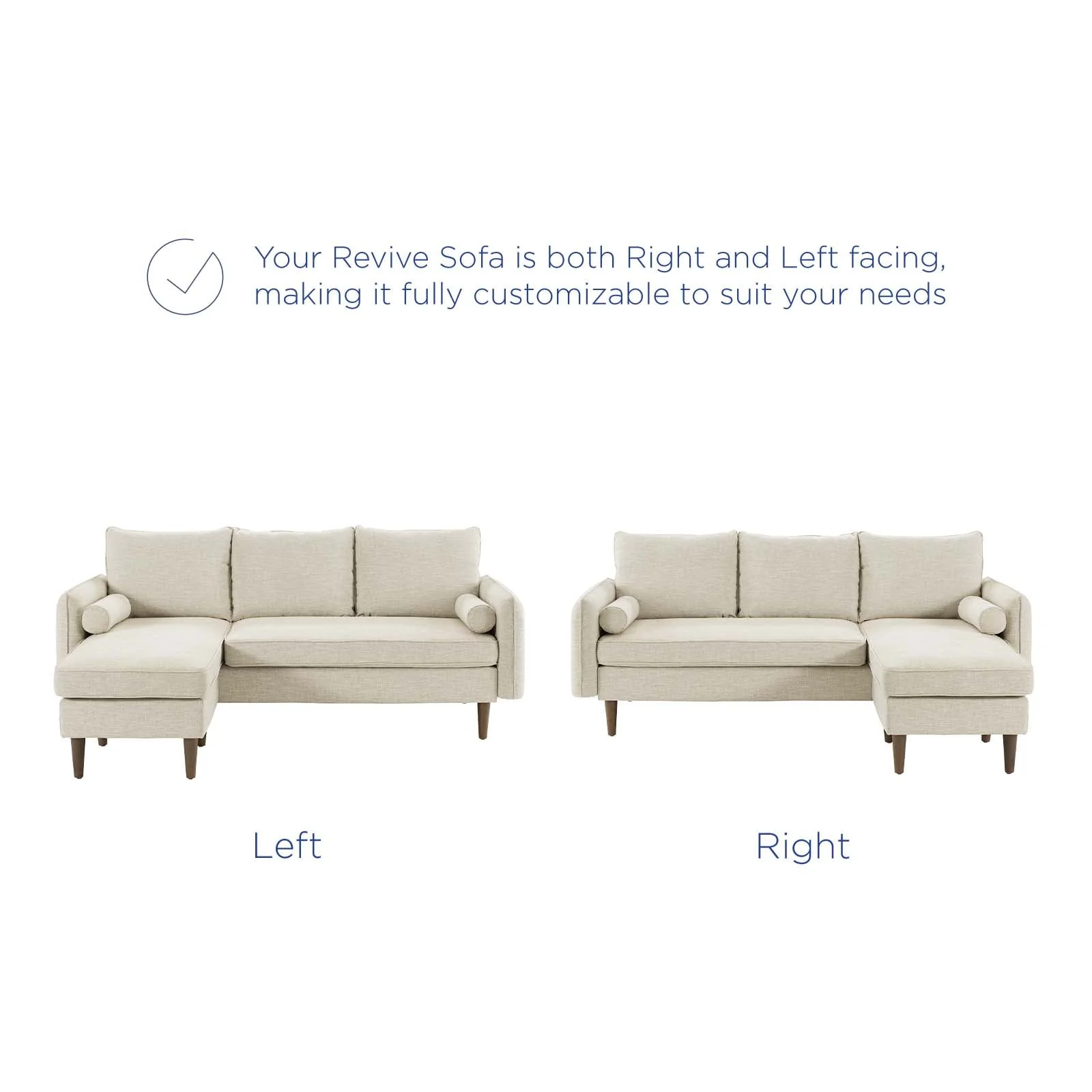 Upholstered Fabric Sectional Sofa with Reversible Chaise – 79 Inch - Image 2
