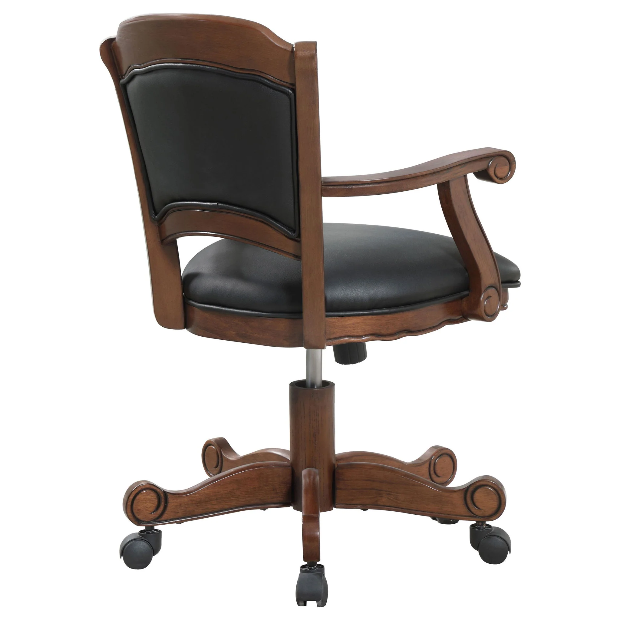 Upholstered Game Chair With Caster Wheels - Black - Image 2