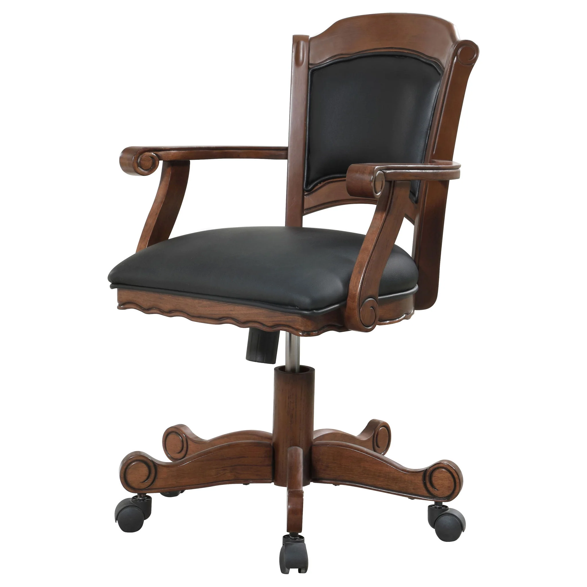 Upholstered Game Chair With Caster Wheels - Black - Image 5