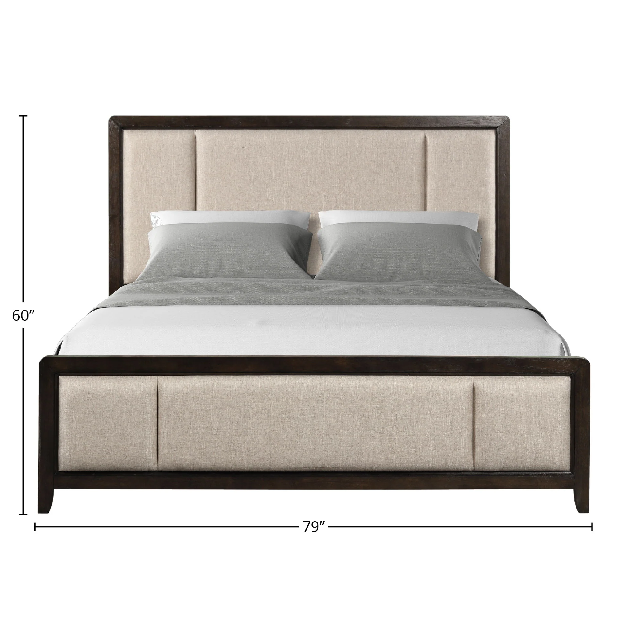 Upholstered Headboard & Footboard With Traditional Styling Bed - Image 3