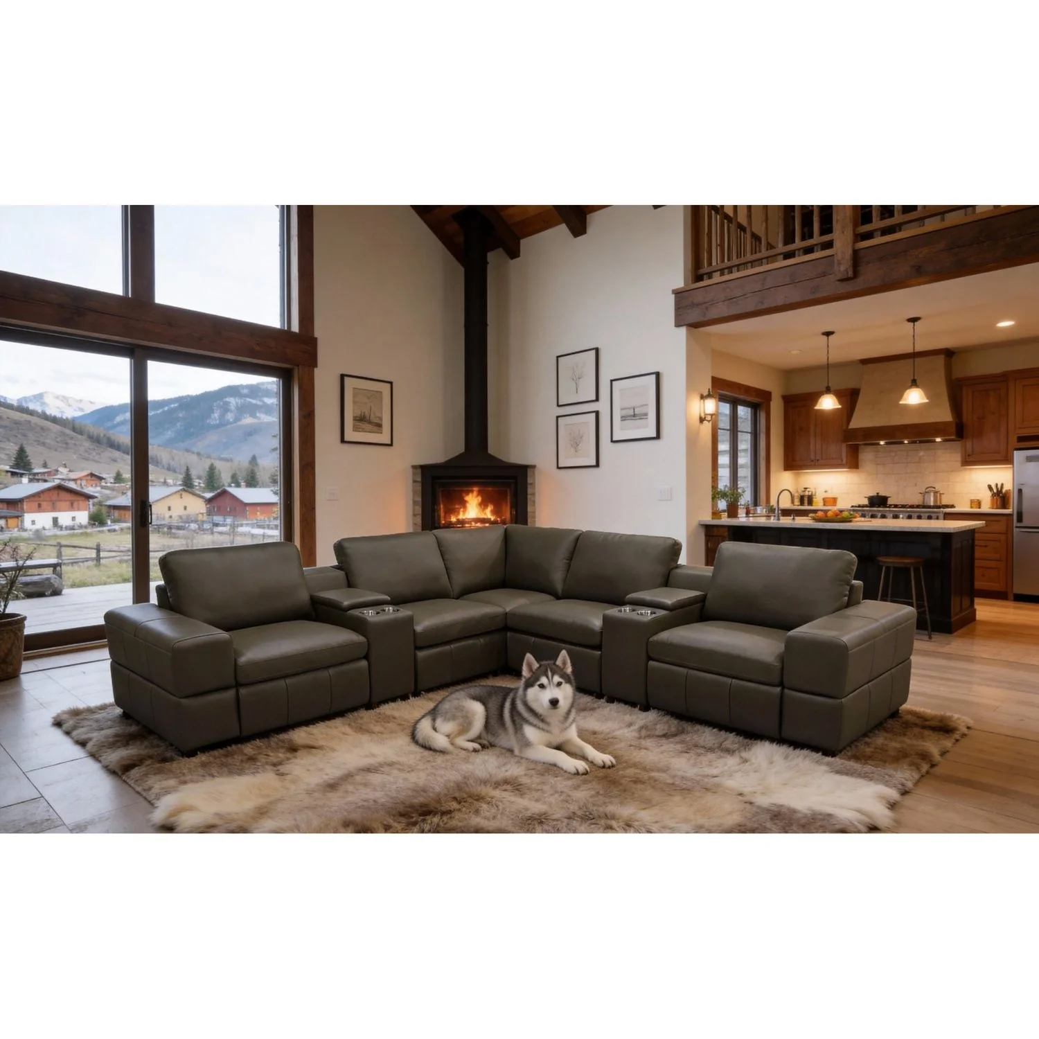 Upholstered Large Arms Sectional With Recliner Seats - Image 16