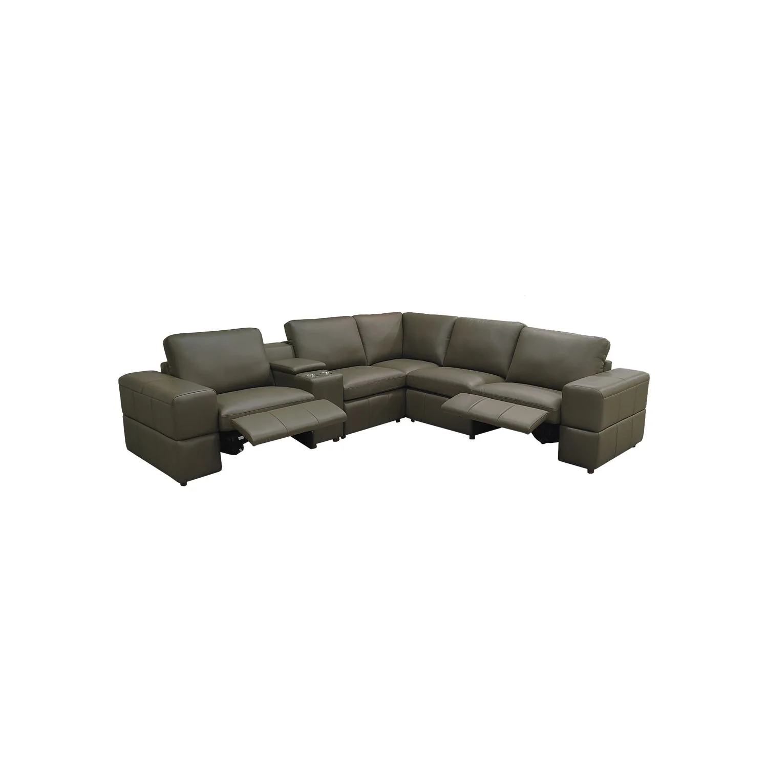 Upholstered Large Arms Sectional With Recliner Seats - Image 20
