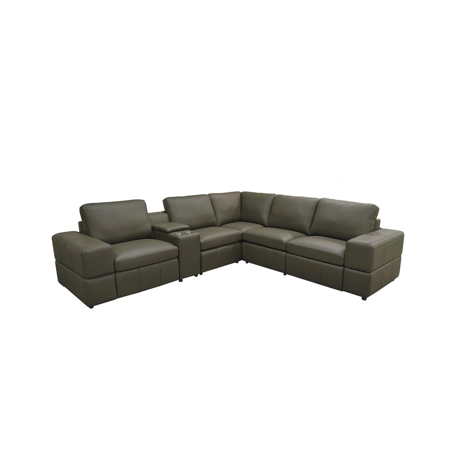 Upholstered Large Arms Sectional With Recliner Seats - Image 25