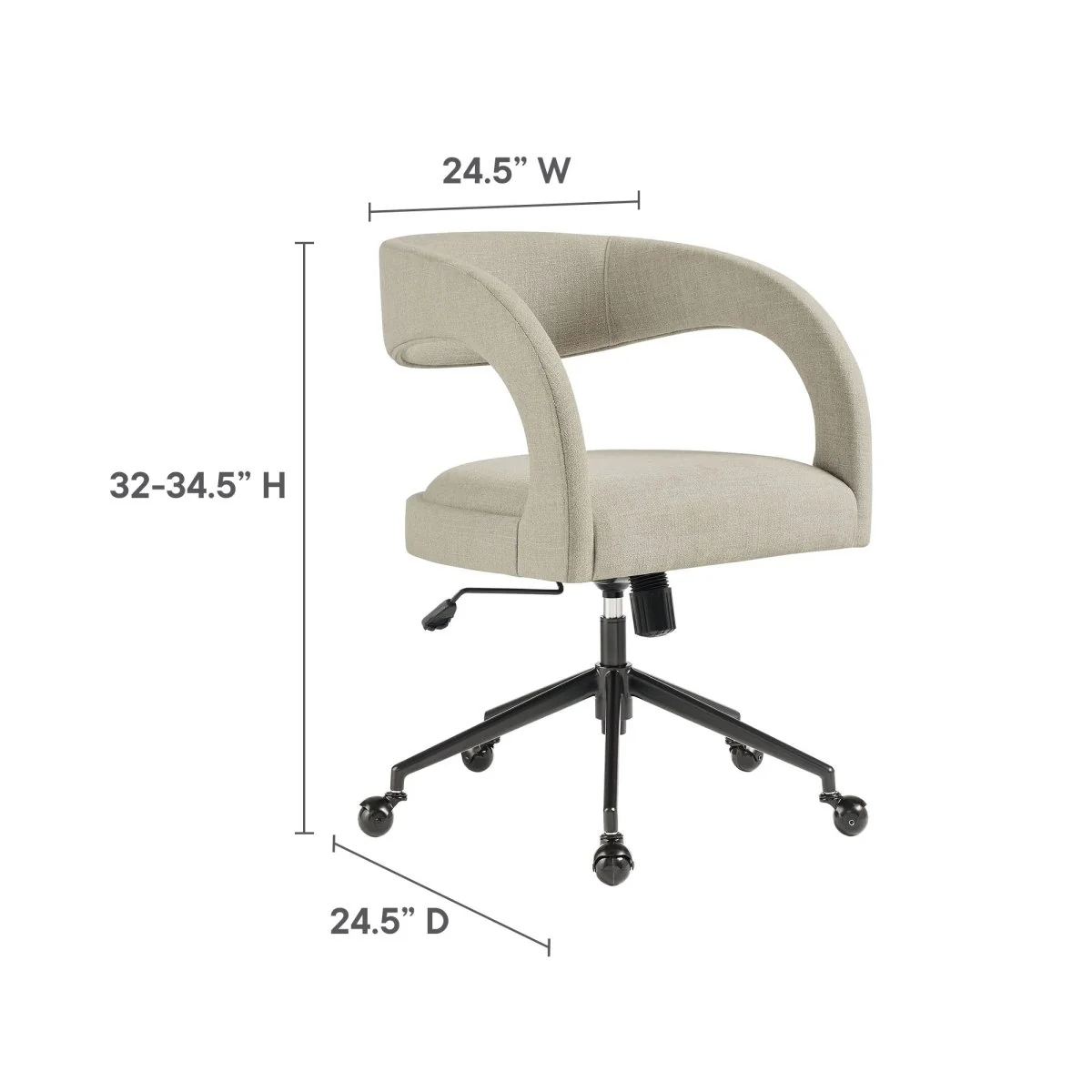 Upholstered Office Chair – Barrel Back Design | Modern Desk Seating, Ergonomic Accent - Image 23