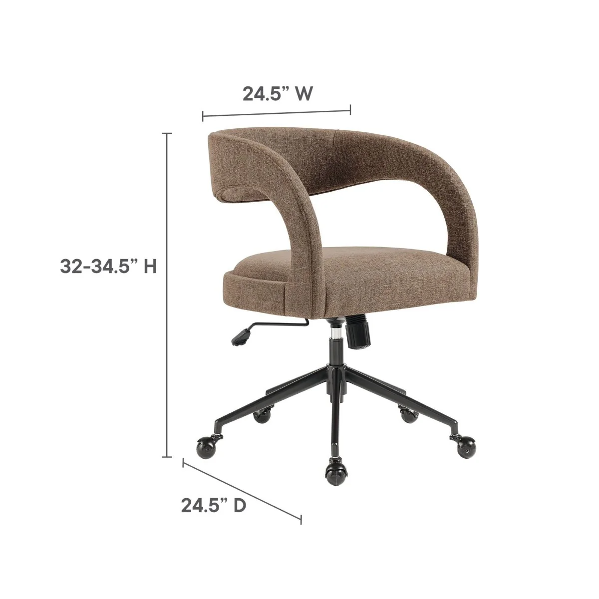 Upholstered Office Chair – Barrel Back Design | Modern Desk Seating, Ergonomic Accent - Image 3