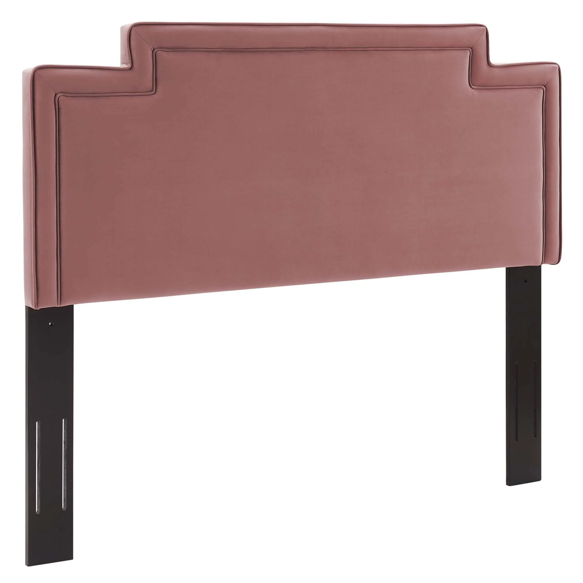 Upholstered Performance Velvet Headboard with Piping Detail