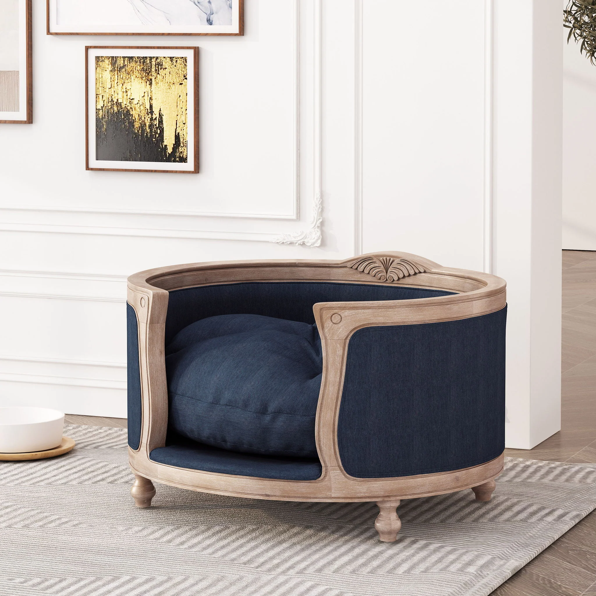 Upholstered Pet Bed, Fabric Dog Bed - Image 5
