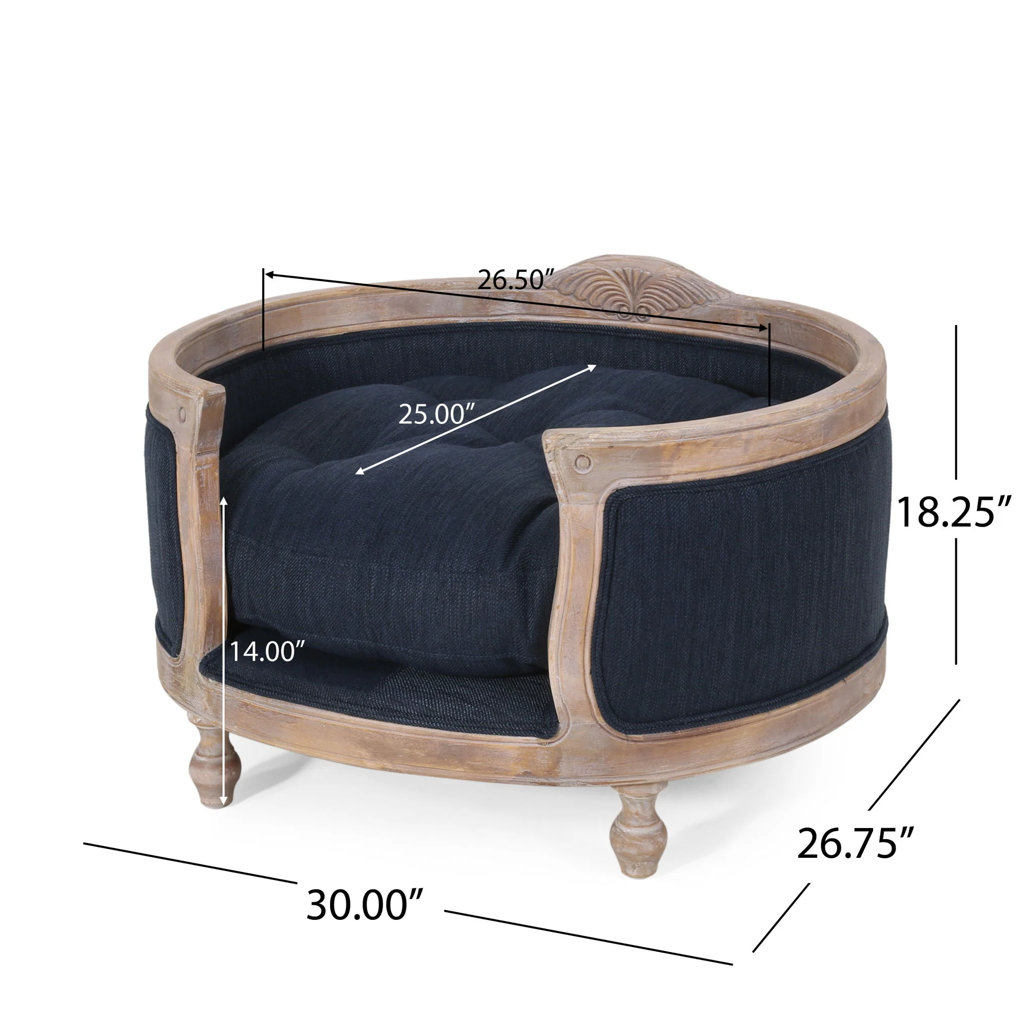 Upholstered Pet Bed, Fabric Dog Bed - Image 8