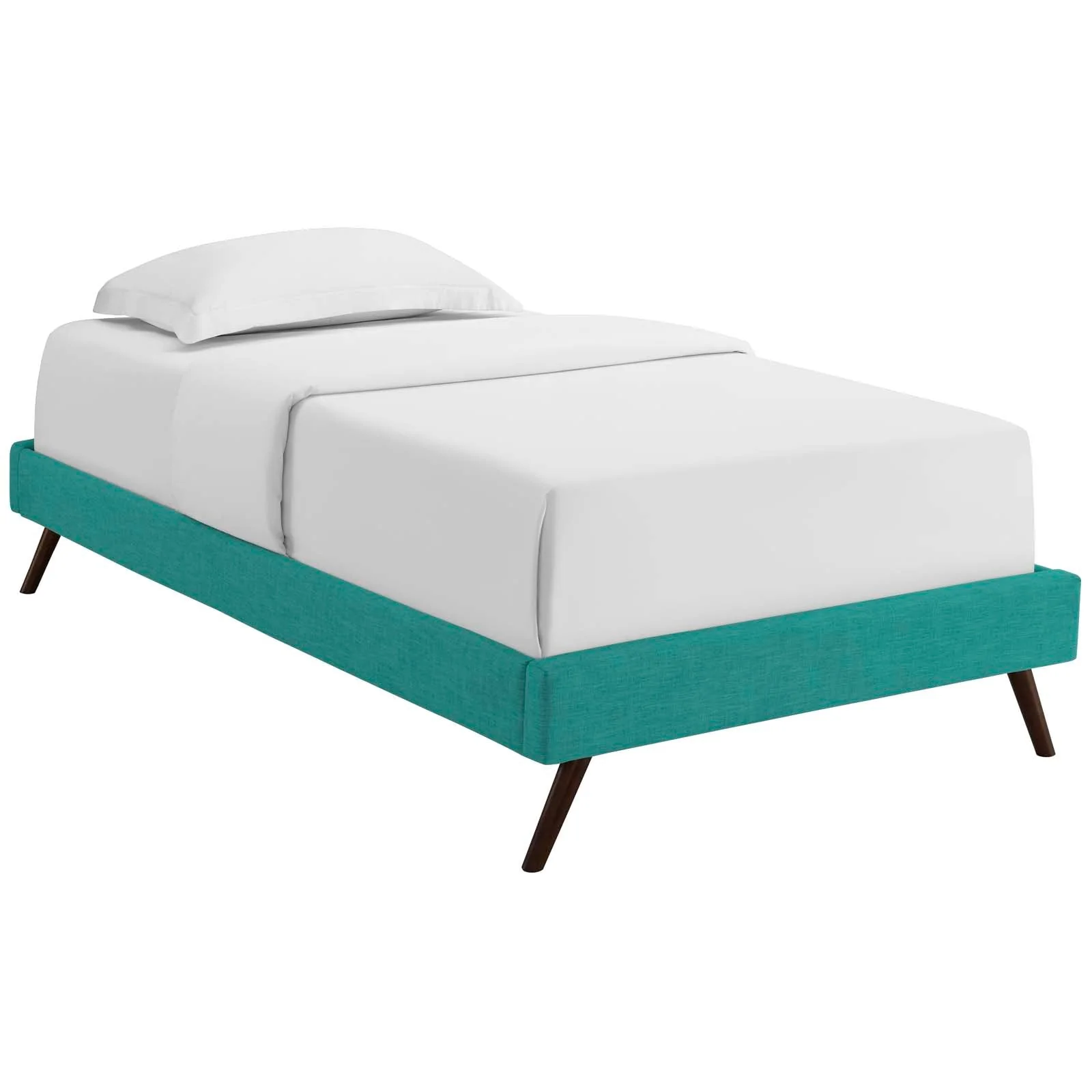 Upholstered Platform Bed Frame with Round Splayed Legs - Image 11