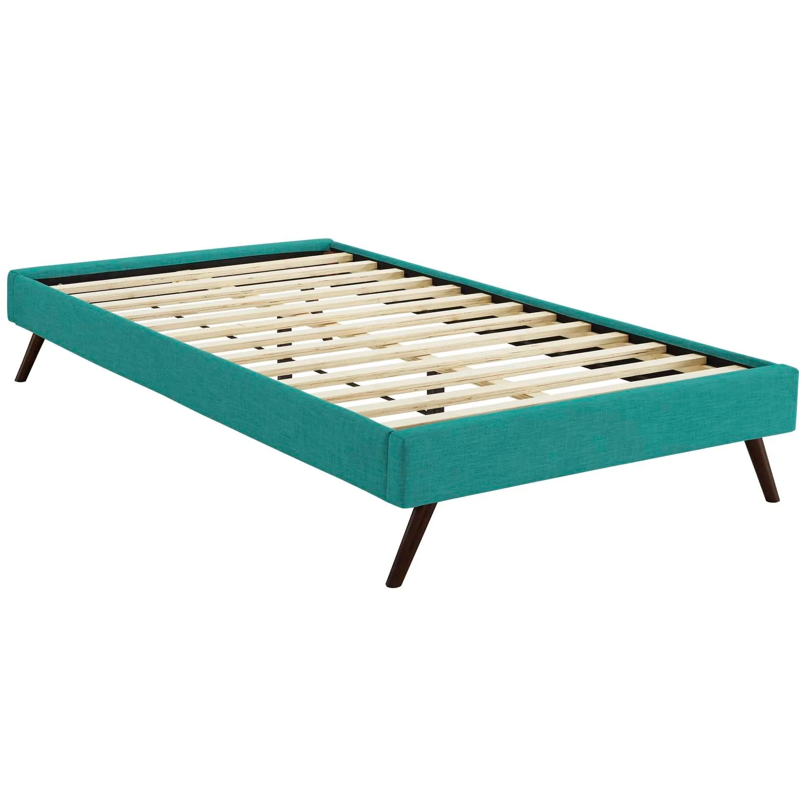 Upholstered Platform Bed Frame with Round Splayed Legs - Image 14