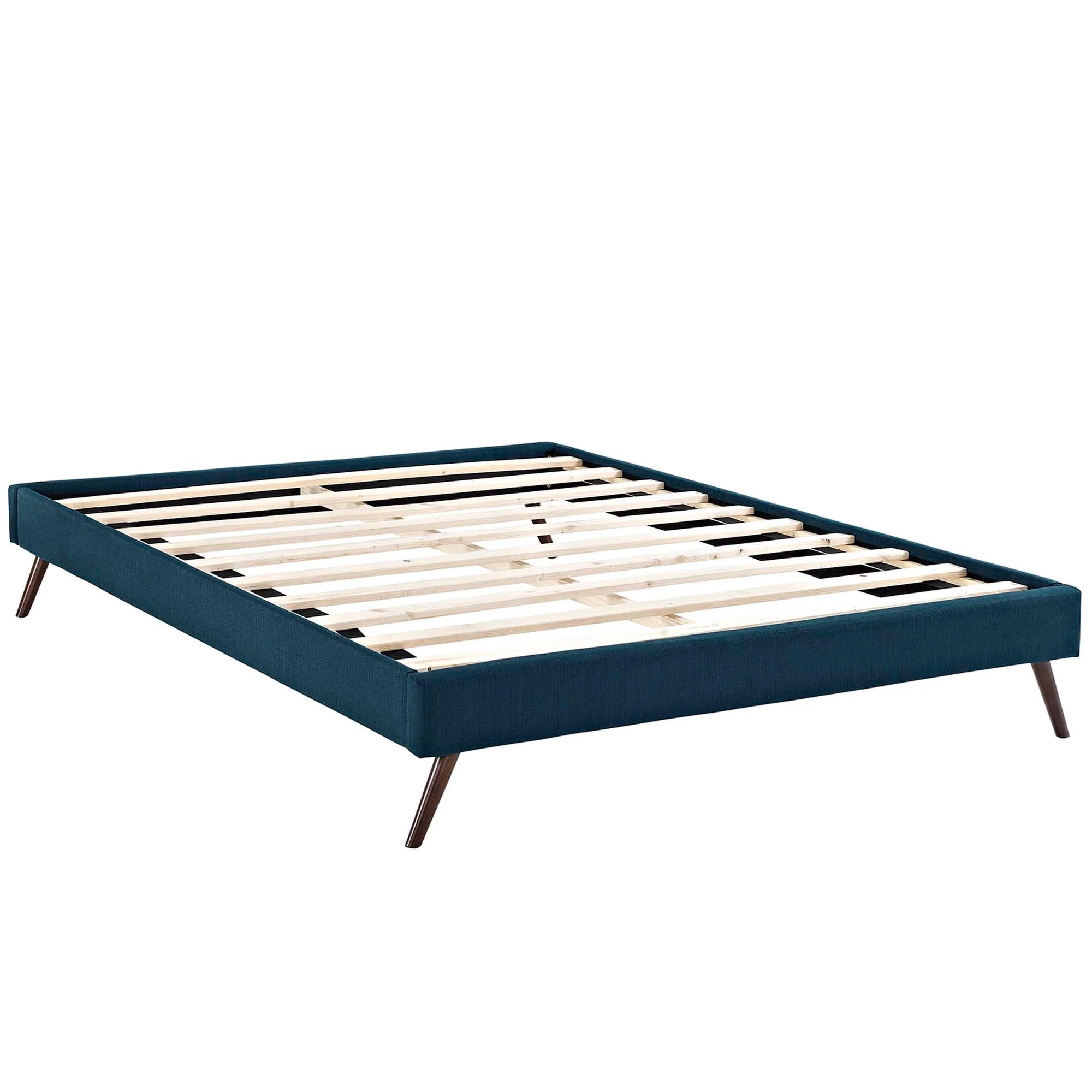 Upholstered Platform Bed Frame with Round Splayed Legs - Image 34