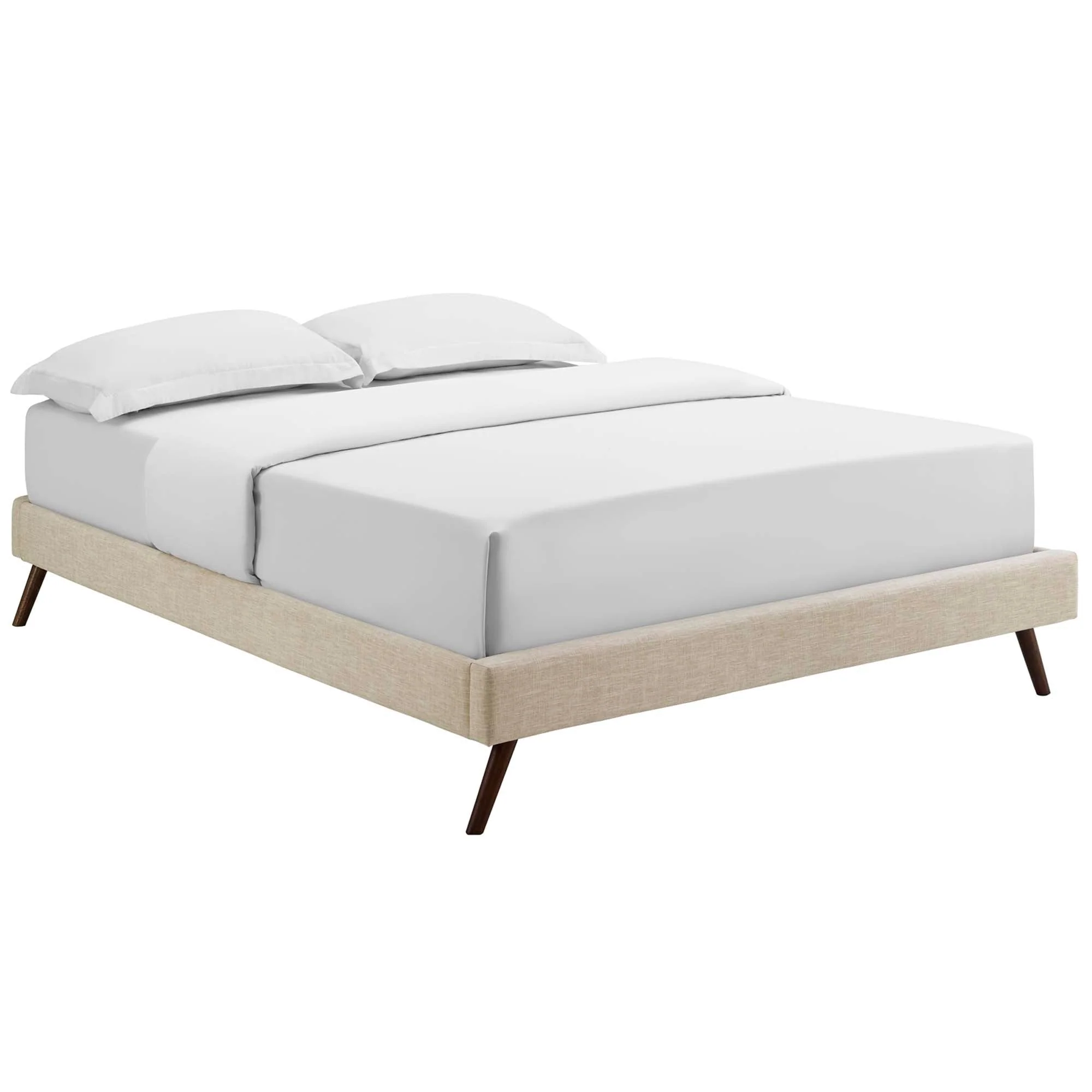 Upholstered Platform Bed Frame with Round Splayed Legs - Image 46